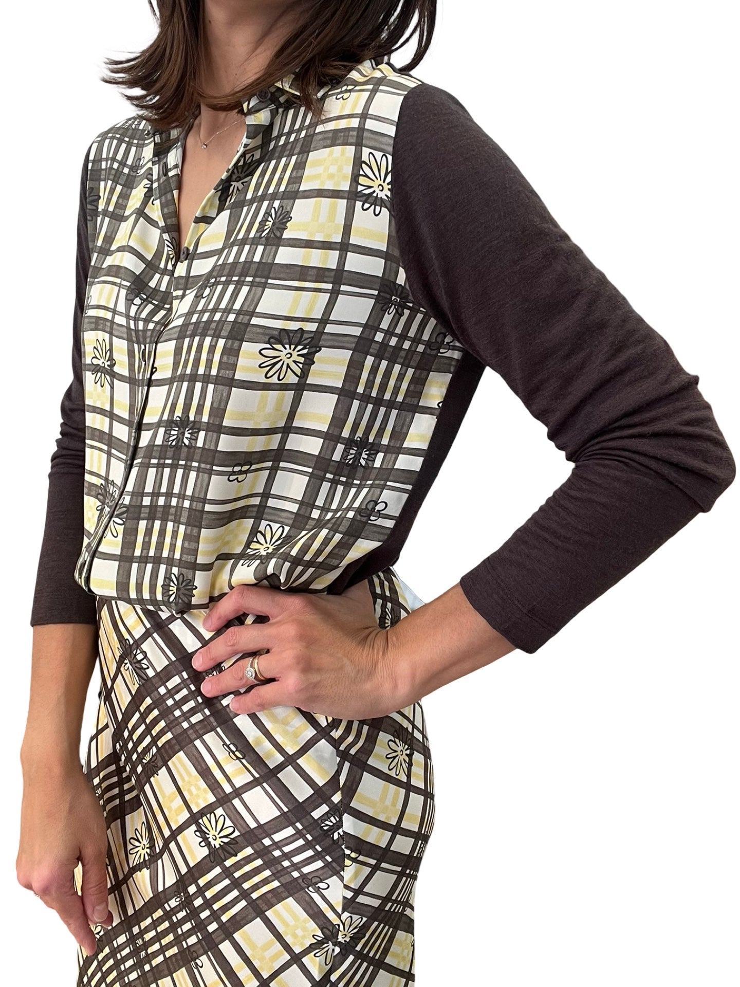 Camisa Whyci Milano Cuadros Flores