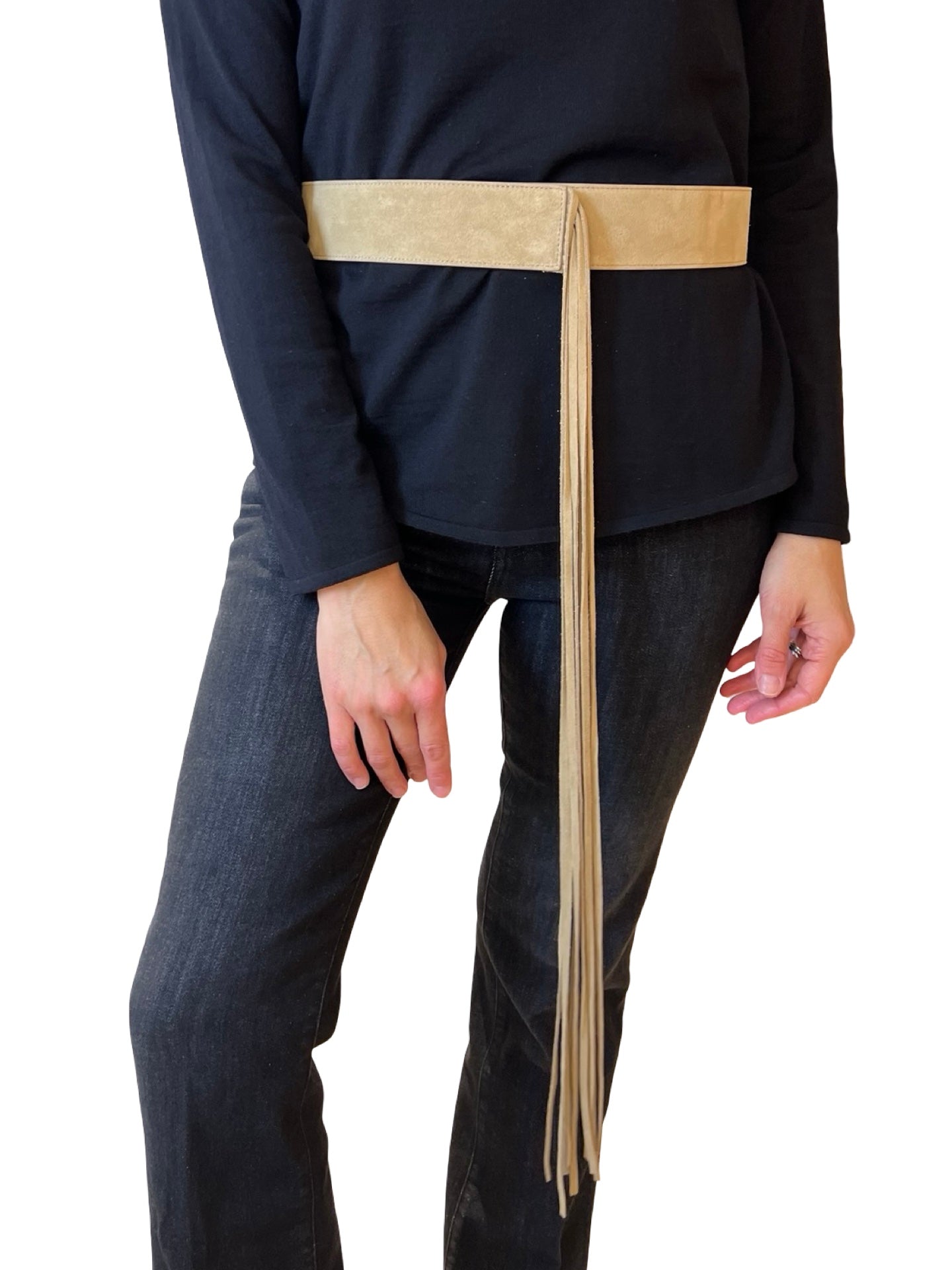 Cinturón Liviana Conti Piel y Ante Flecos