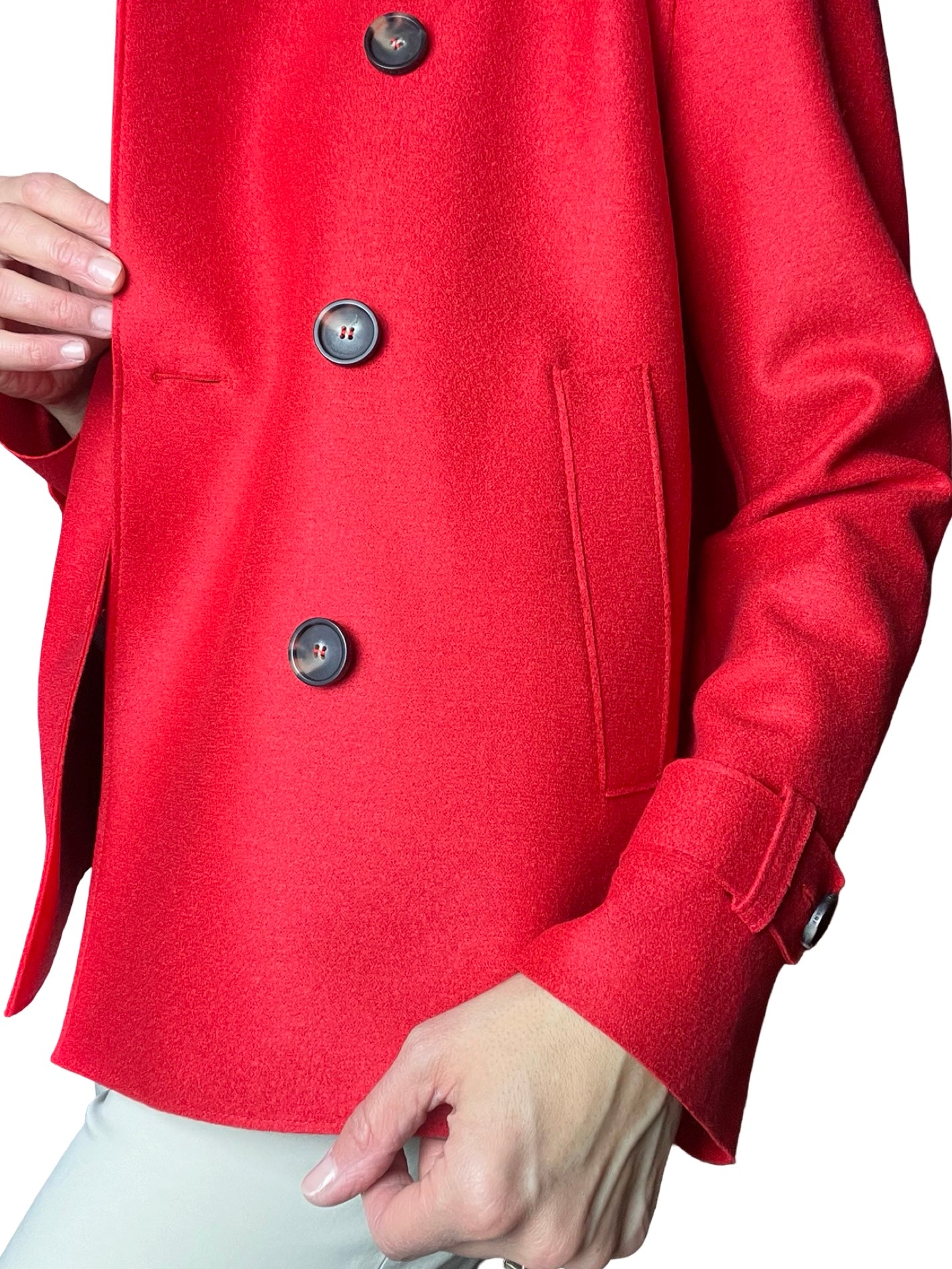 Harris Wharf London Trench Red Wool Jacket