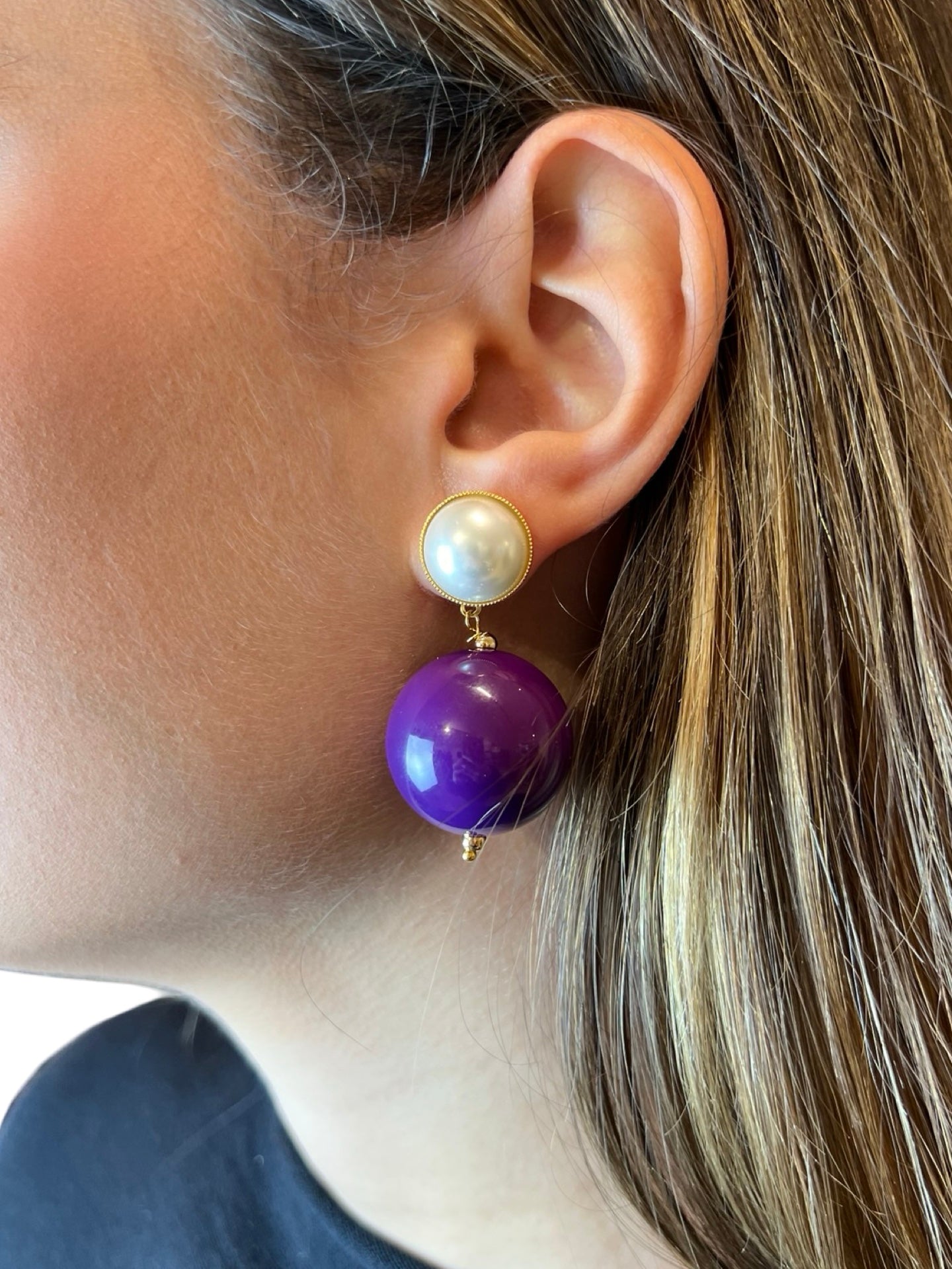 Pendientes Fabrizio Marcantelli Bola Morado P