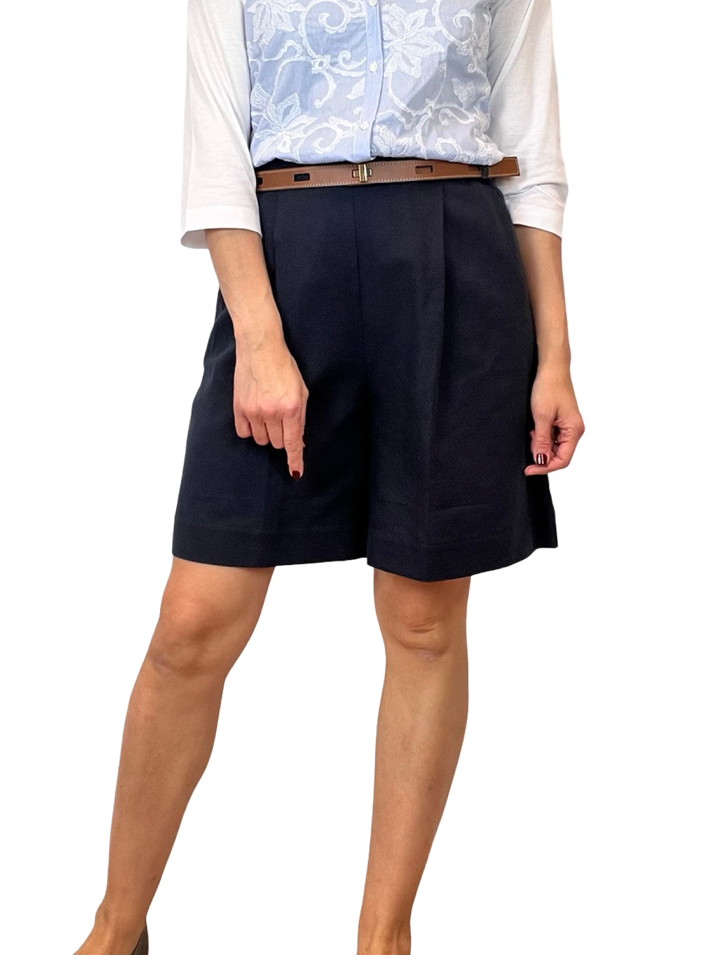 Whyci Milano Pantaloncini in lino tinta unita