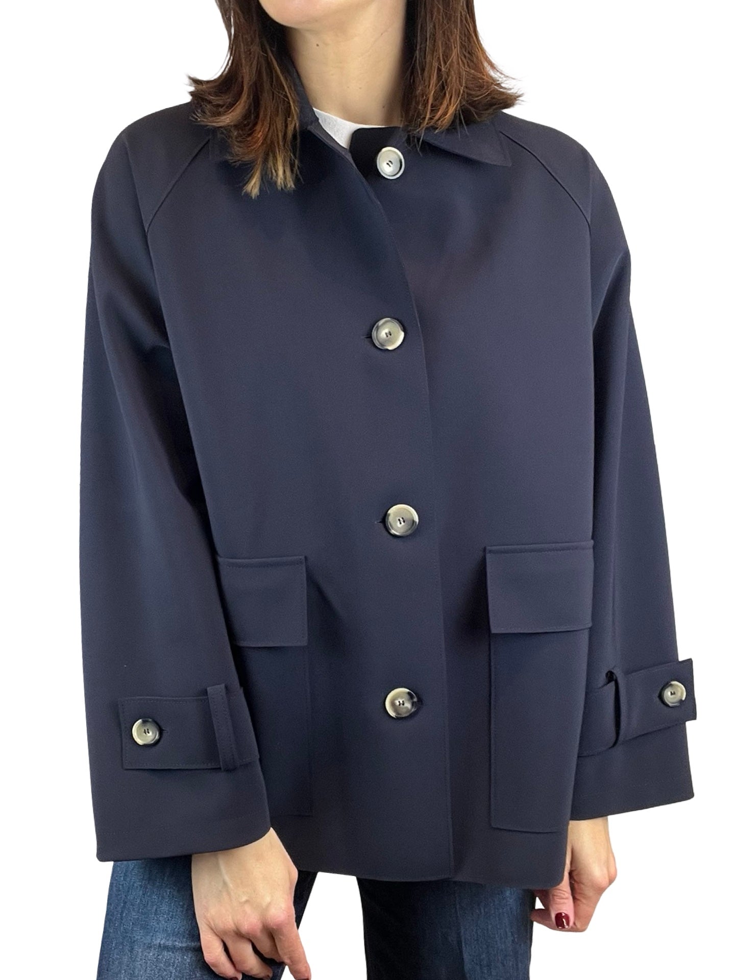 Chaqueta Harris Wharf London Raglan Scuba Marino