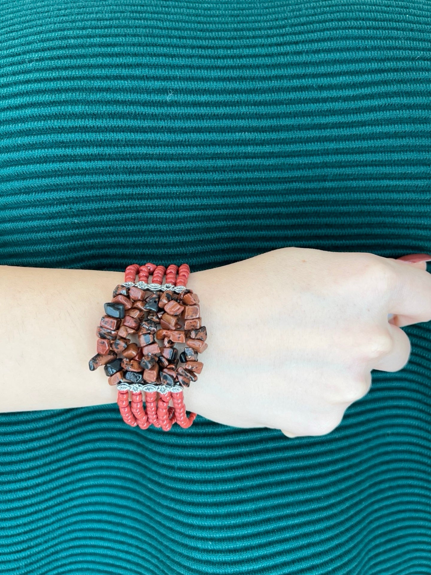 Bracelet Il Baco Da Seta Tile Stone Beads