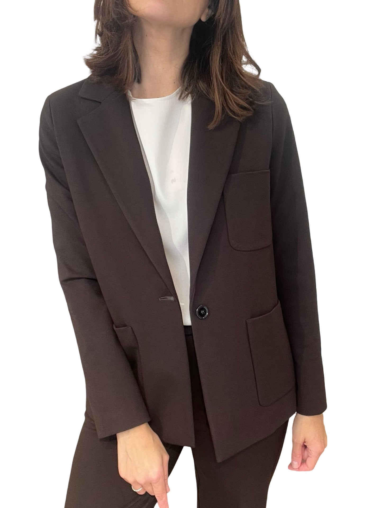 Blazer Adele Larga Bolsillos