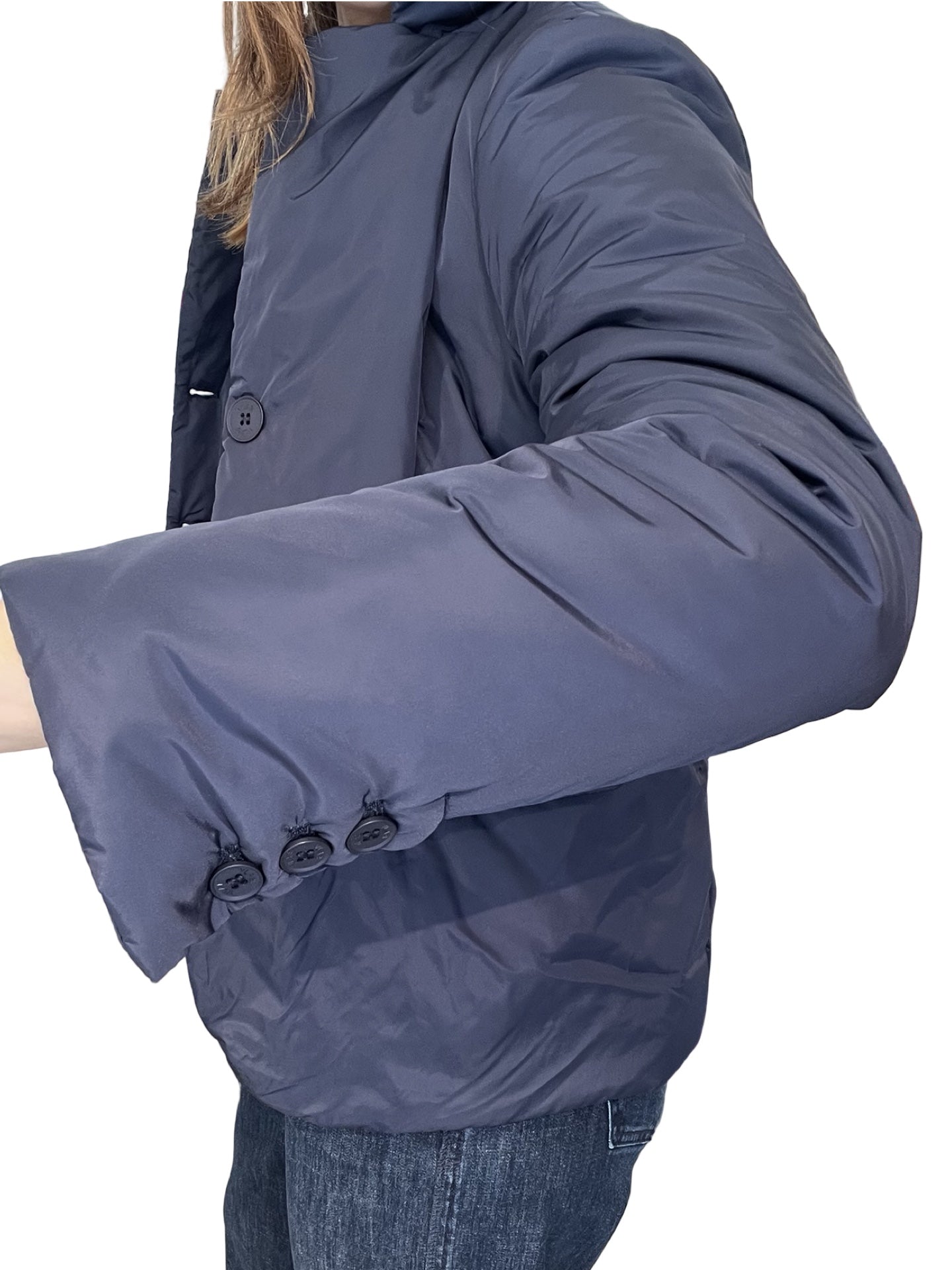 Chaqueta Vlab Bolsillos Cuello Camisero Marino