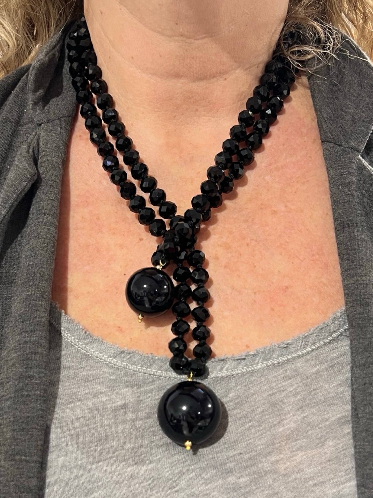 Collar Fabrizio Marcantelli Bolitas y 2 Bolas Grande Negro Total