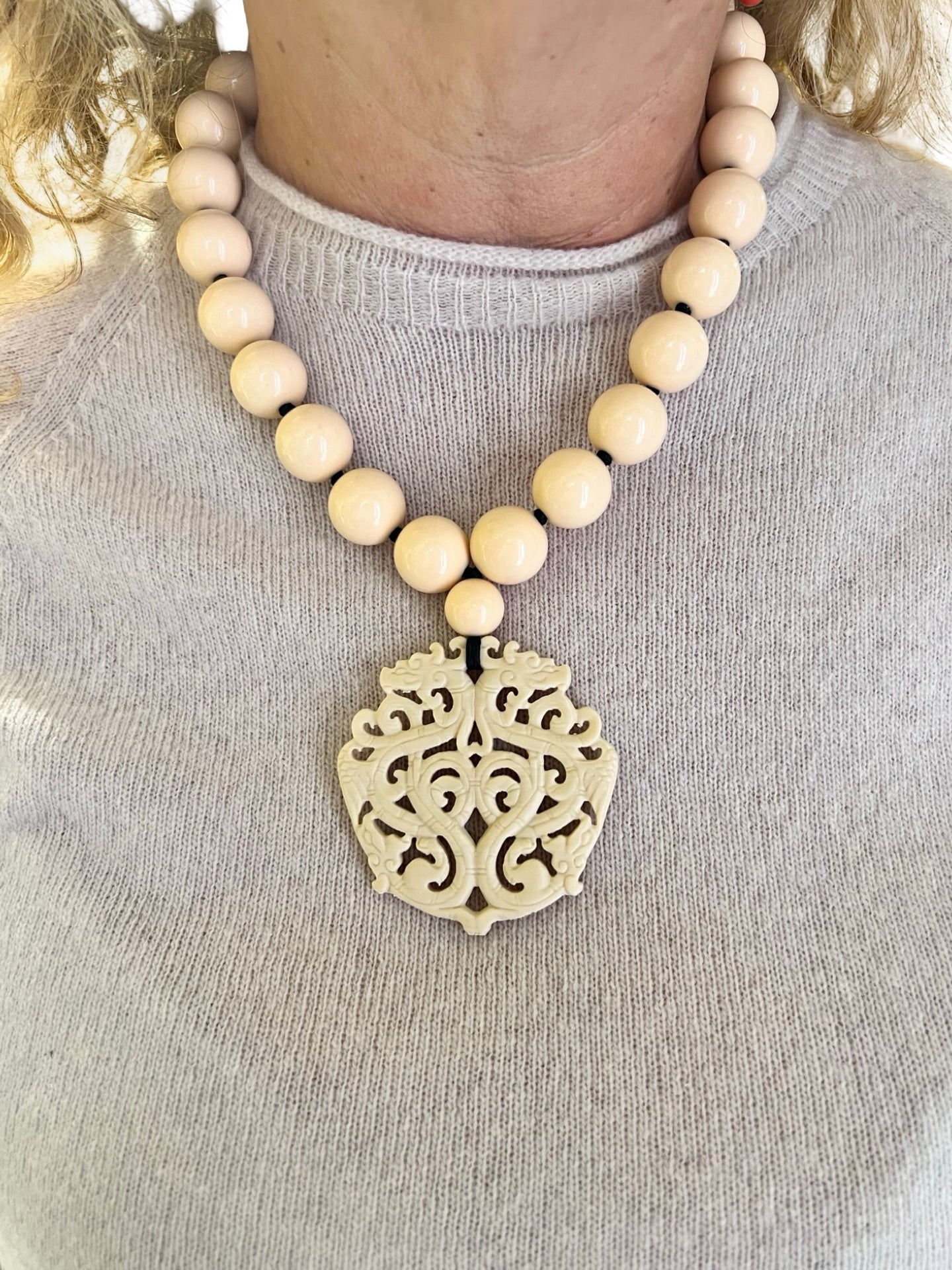 Fabrizio Marcantelli Short Ecru Medallion Necklace