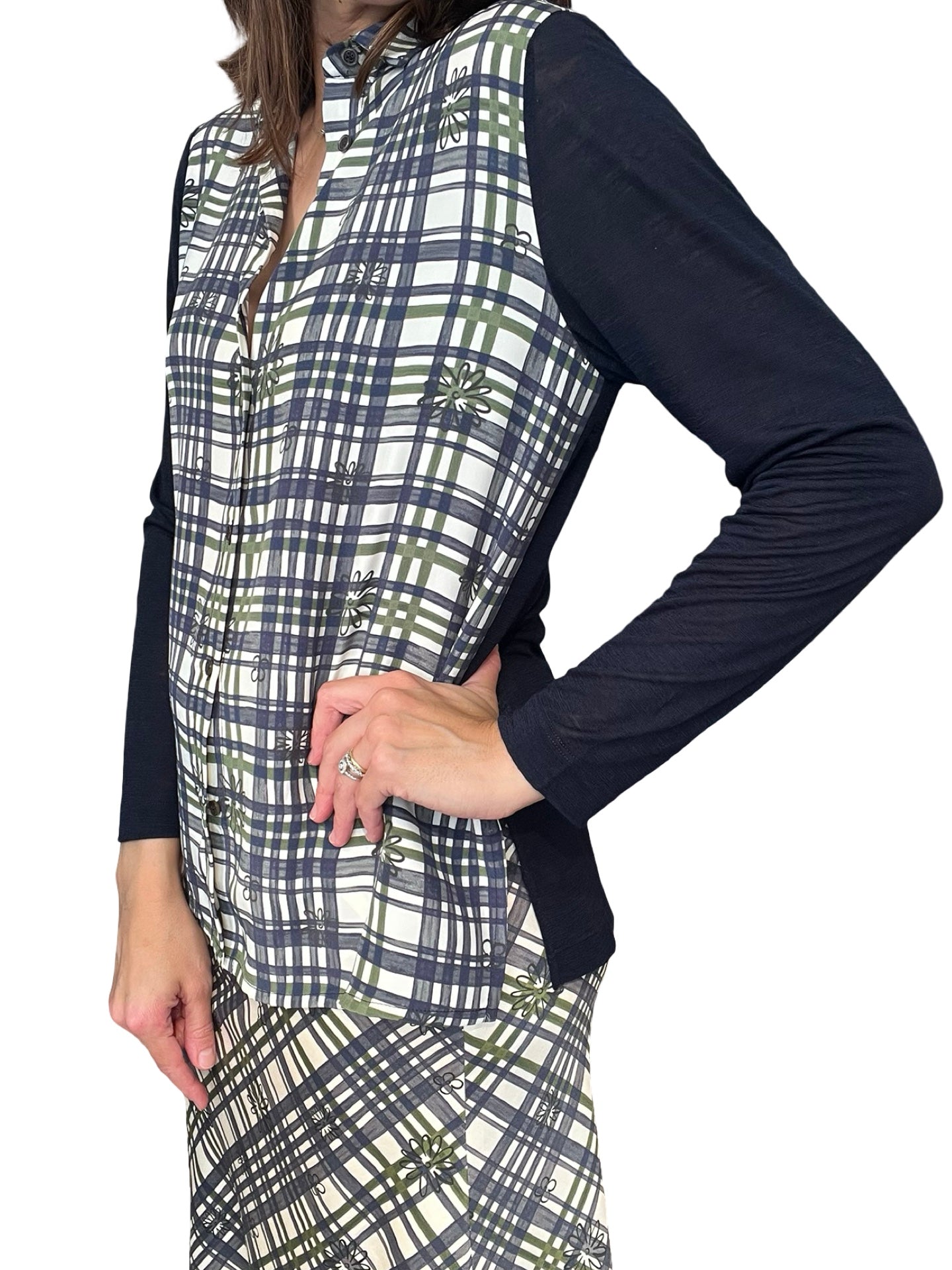 Chemise à fleurs à carreaux Whyci Milano