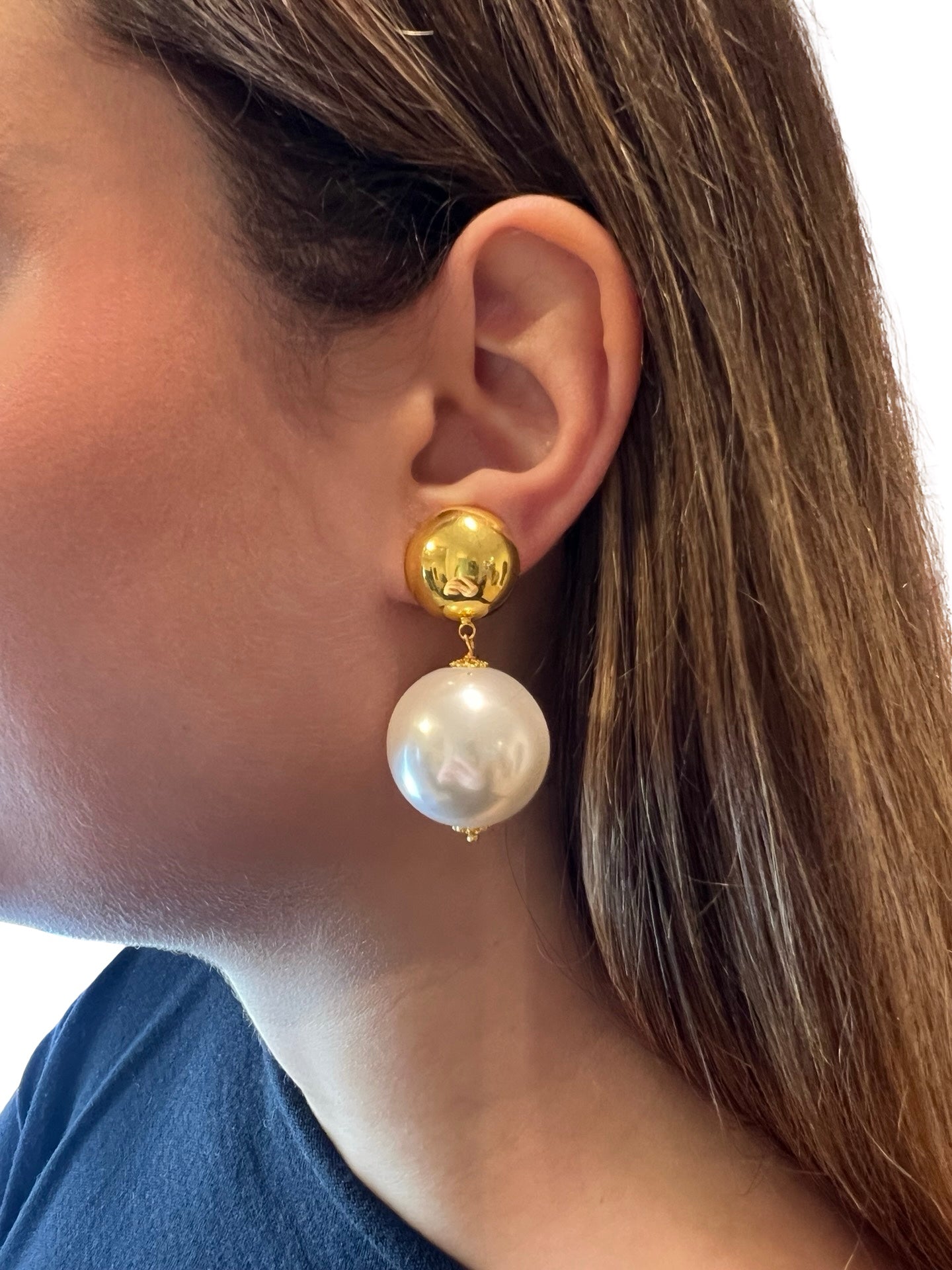 Pendientes Fabrizio Marcantelli Bola Perla Clip