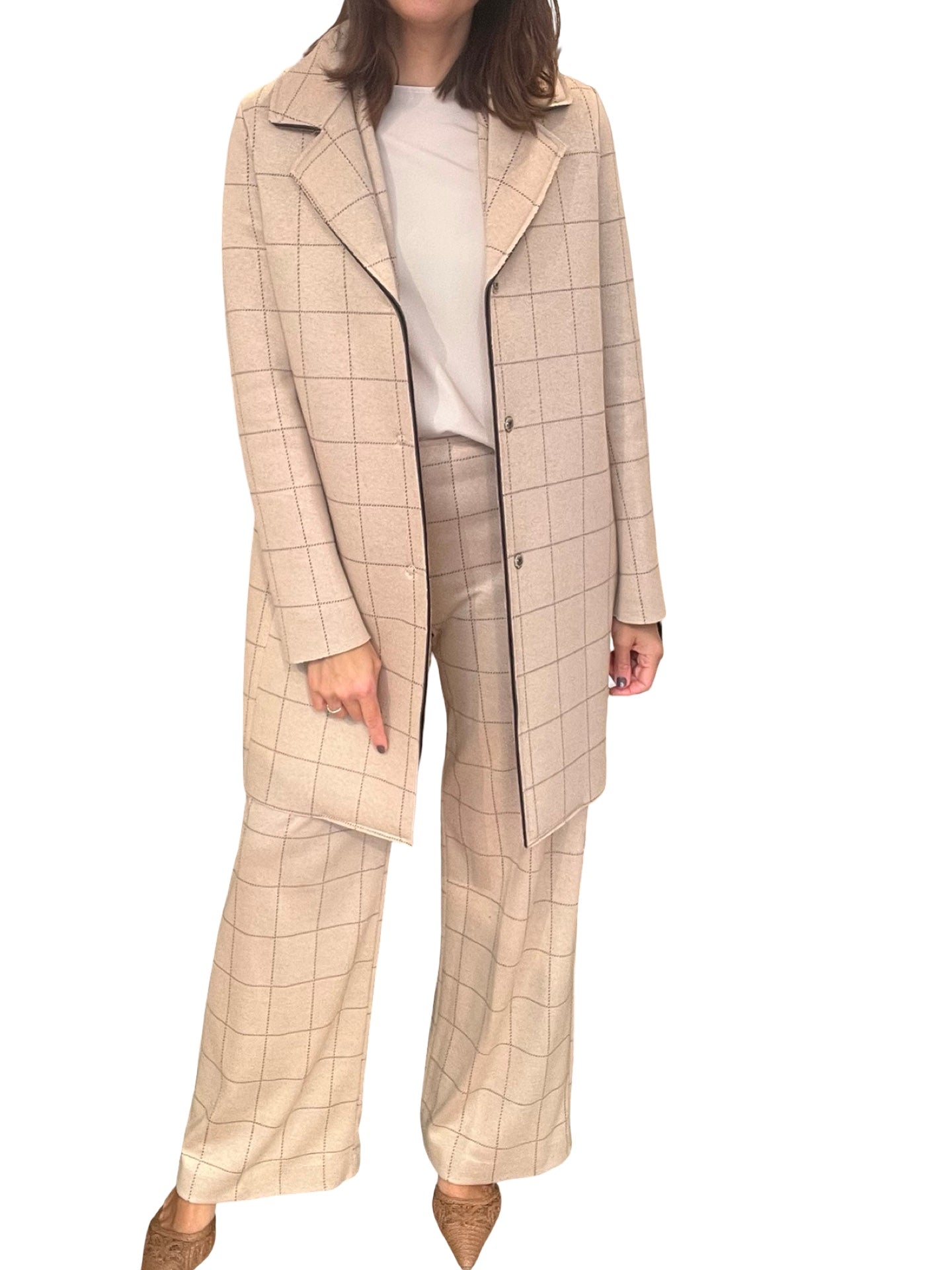 Cappotto a quadri beige Goodmatch