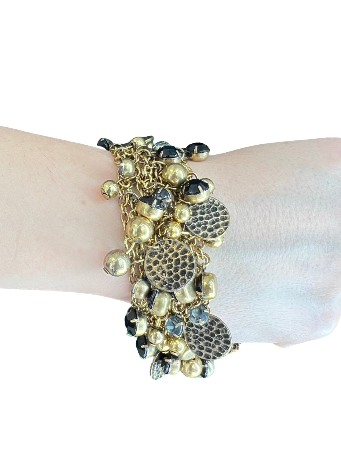 Bracelets Il Baco Da Seta Chaînes Médailles Et Pierres Noires