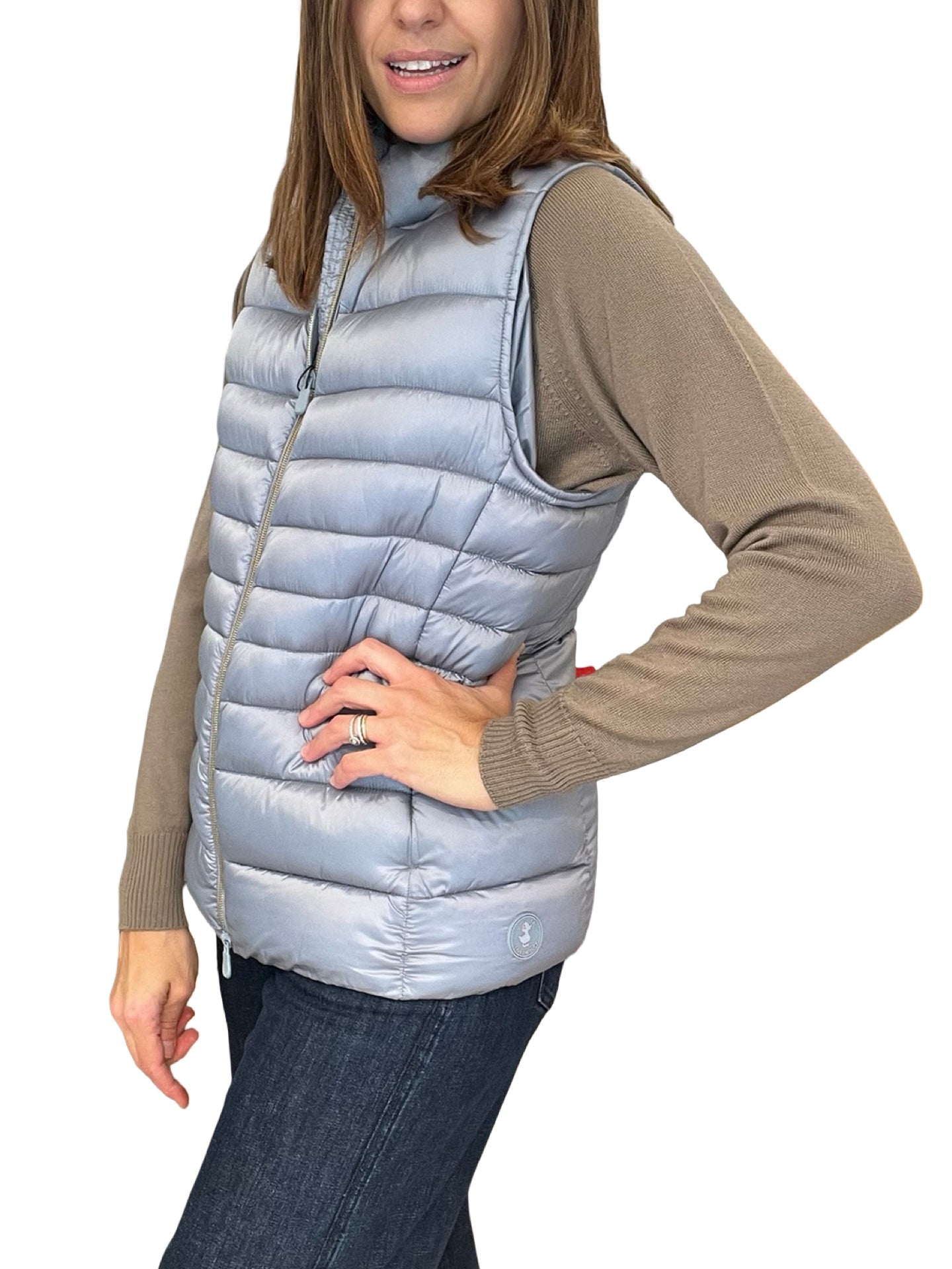 Chaleco Save The Duck Plumas Cielo