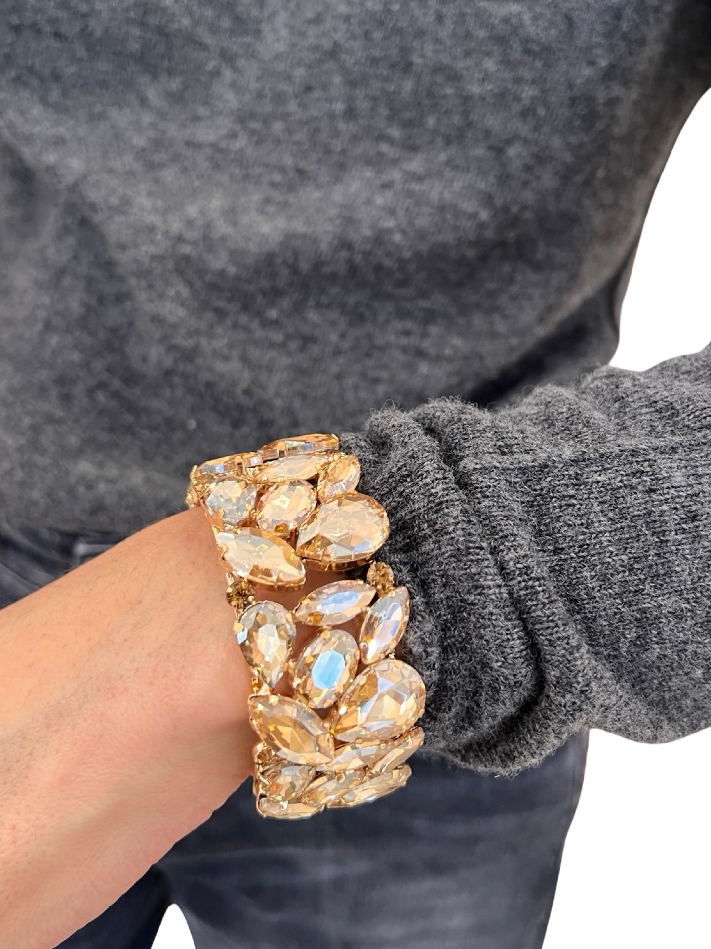 Pulsera Il Baco Da Seta metal Cristales Dorado