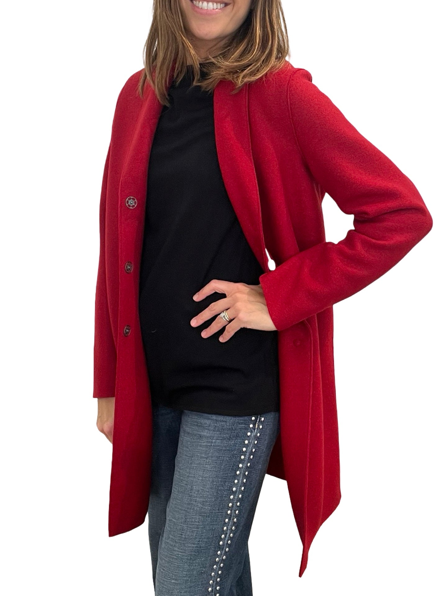 Harris Wharf London Pressed Coat Red