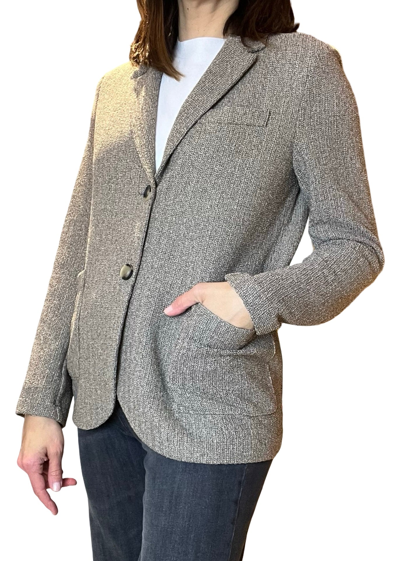 Blazer Harris Wharf London Frise Bicolor Topo