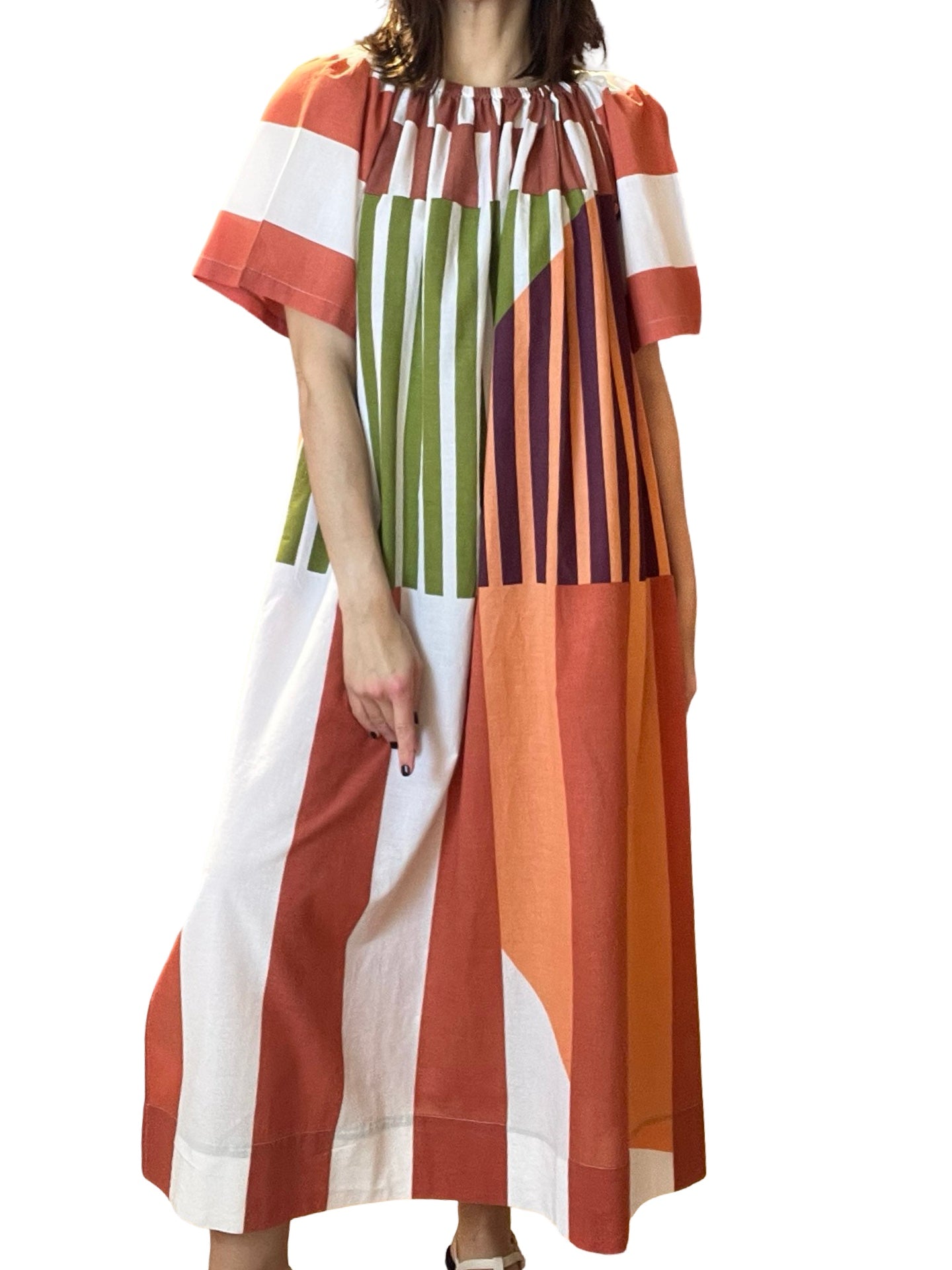 Vestido Mapoésie Rayas Cuello Barca