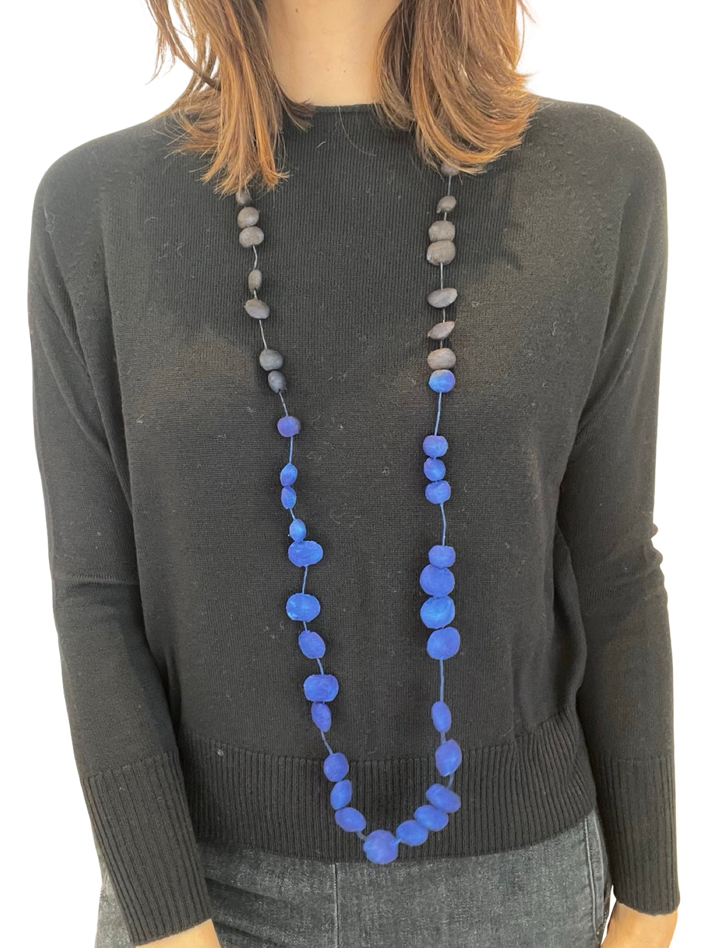Collar Ana Hagopian Stones Long Negro y Azul