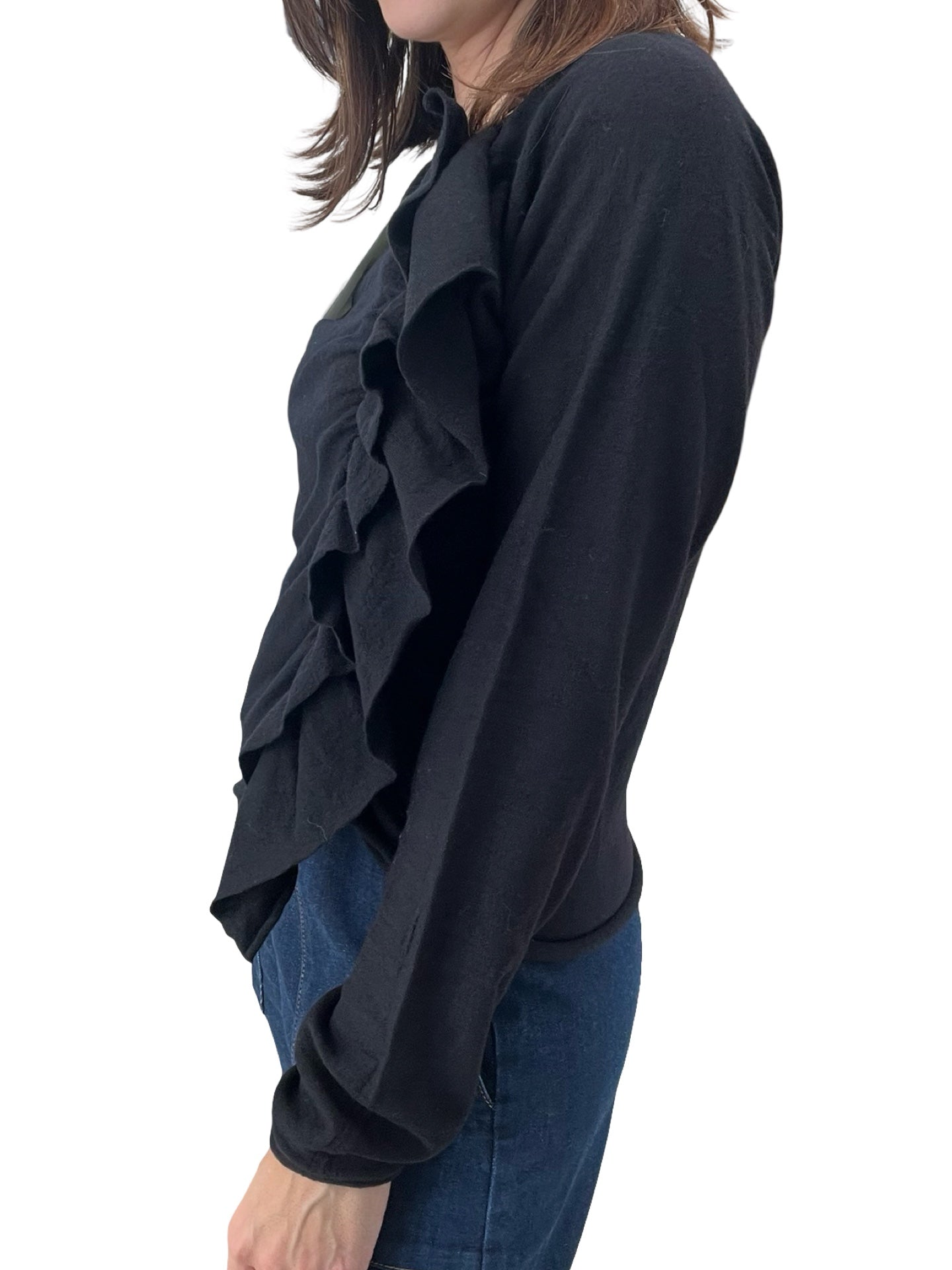 Conti Lightweight Sweater Ruffles on the Side