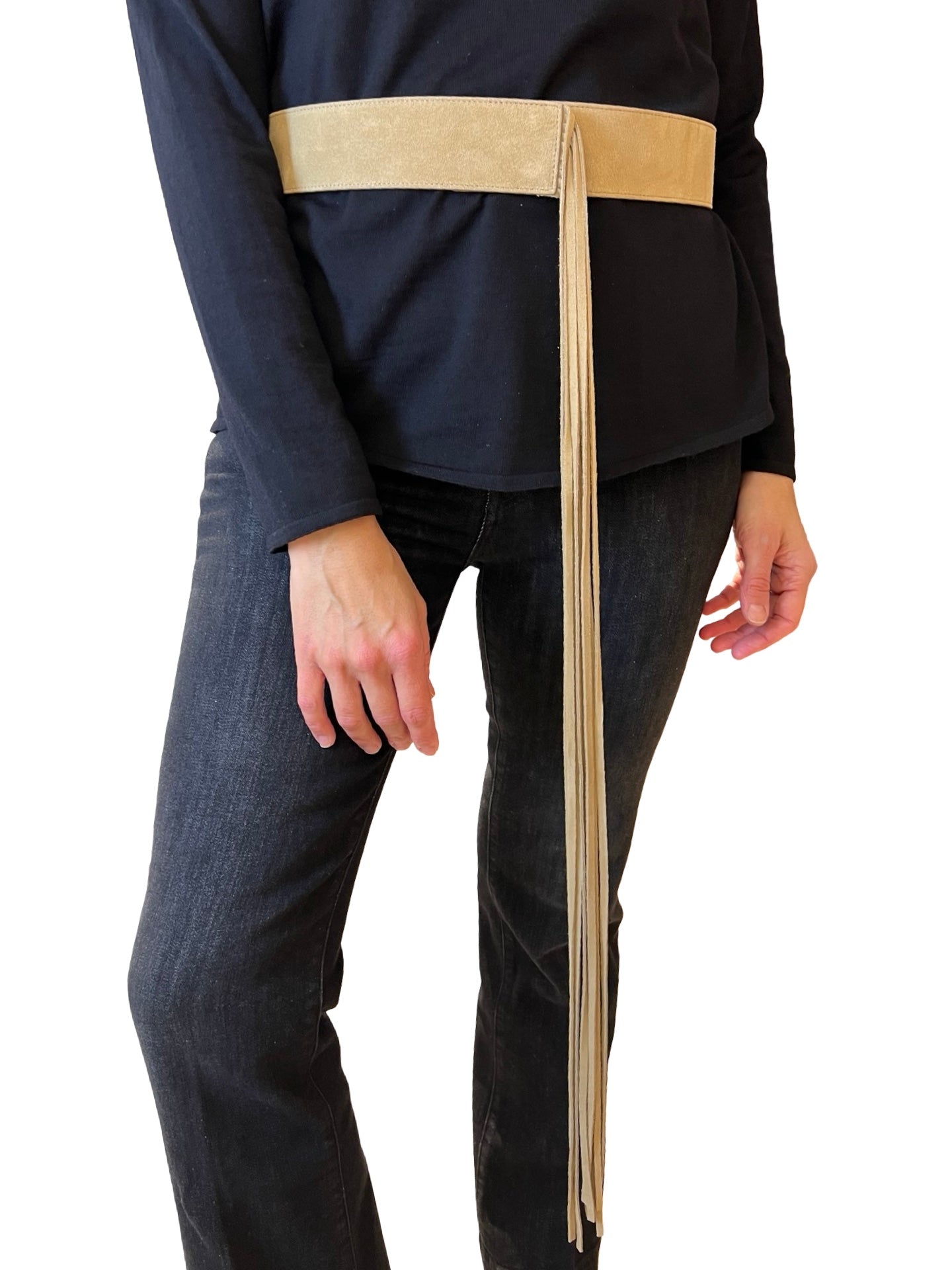 Cinturón Liviana Conti Piel y Ante Flecos