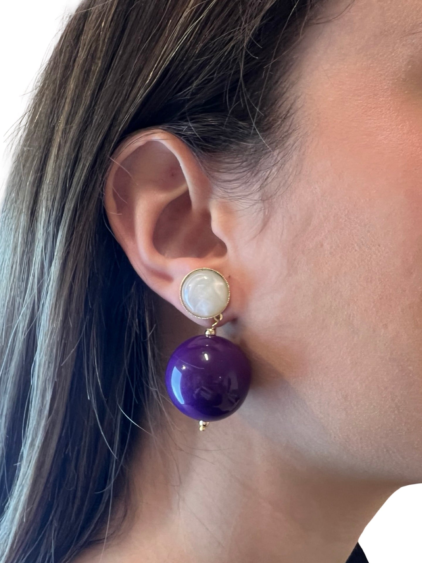 Pendientes Fabrizio Marcantelli Bola Morado MP