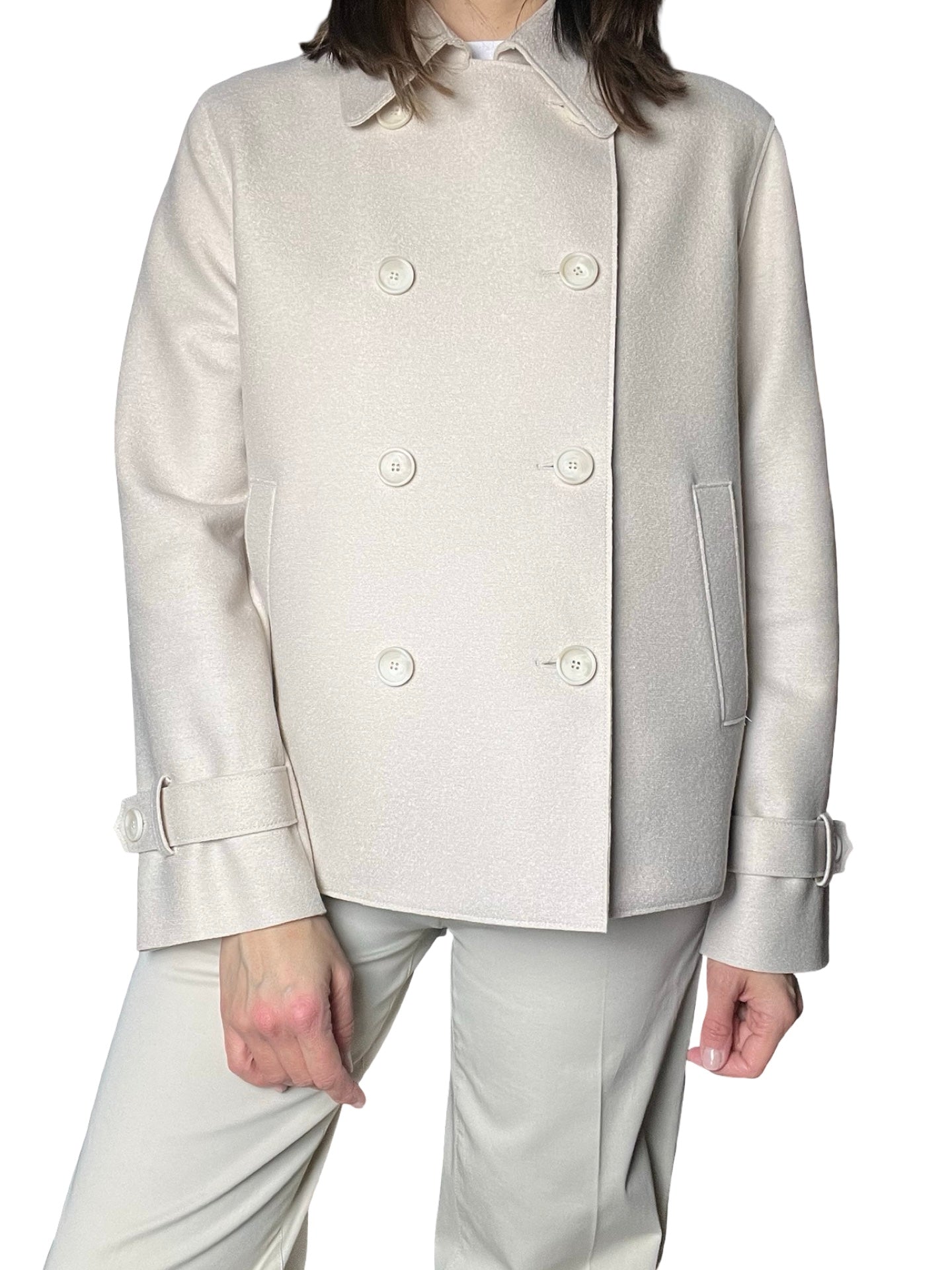 Harris Wharf London - Veste trench en laine crème