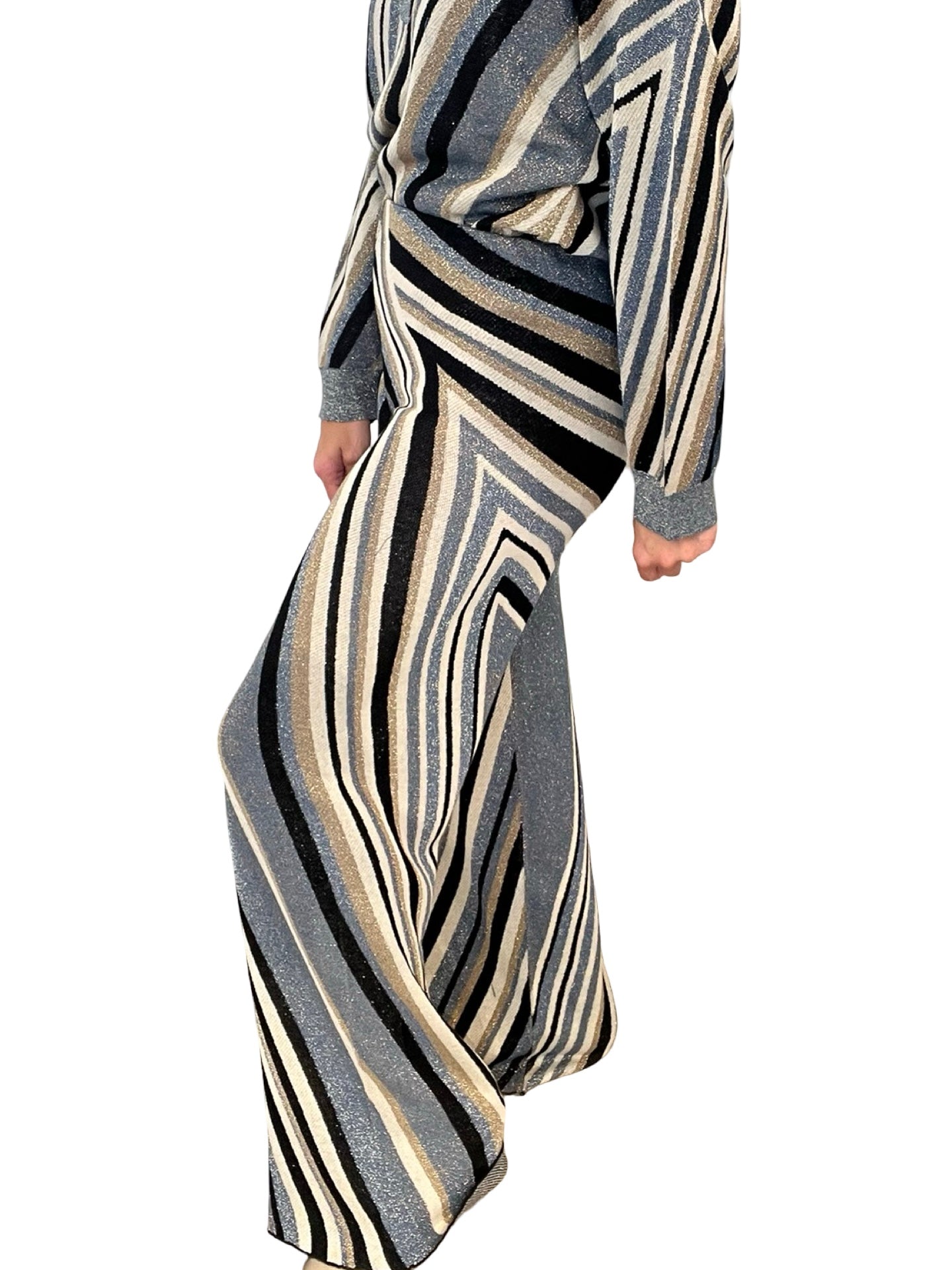 Pantaloni Akep larghi in maglia lurex