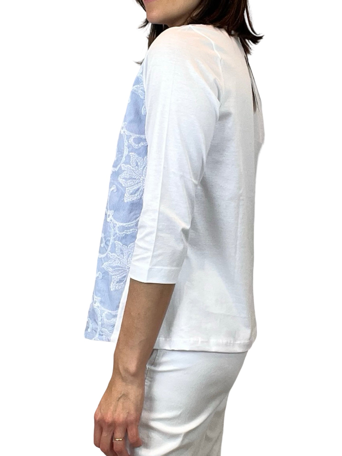 Whyci Milano - T-shirt brodé à rayures