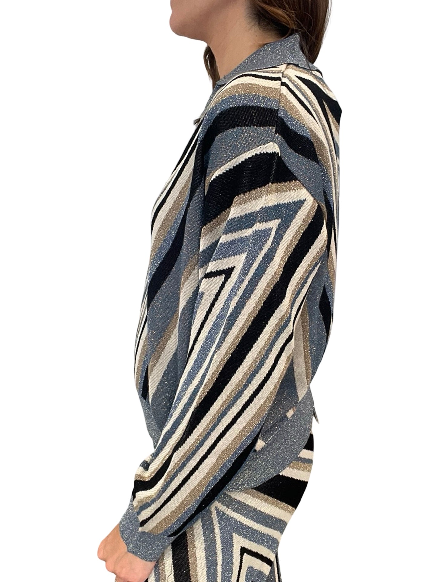 Polo Akep in lurex Blu