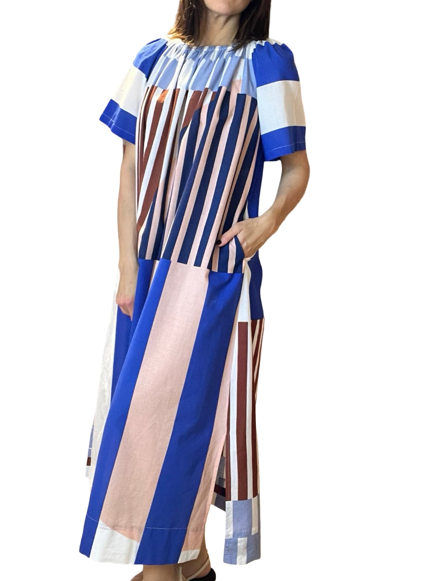 Vestido Mapoésie Rayas Cuello Barca