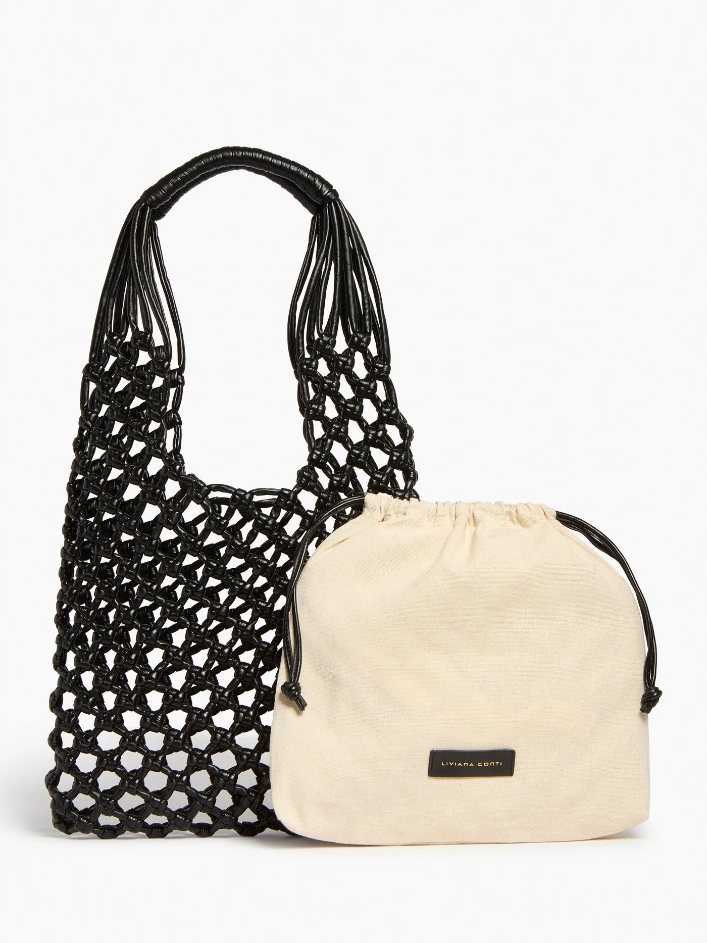 Borsa in pelle traforata Light Conti Nera