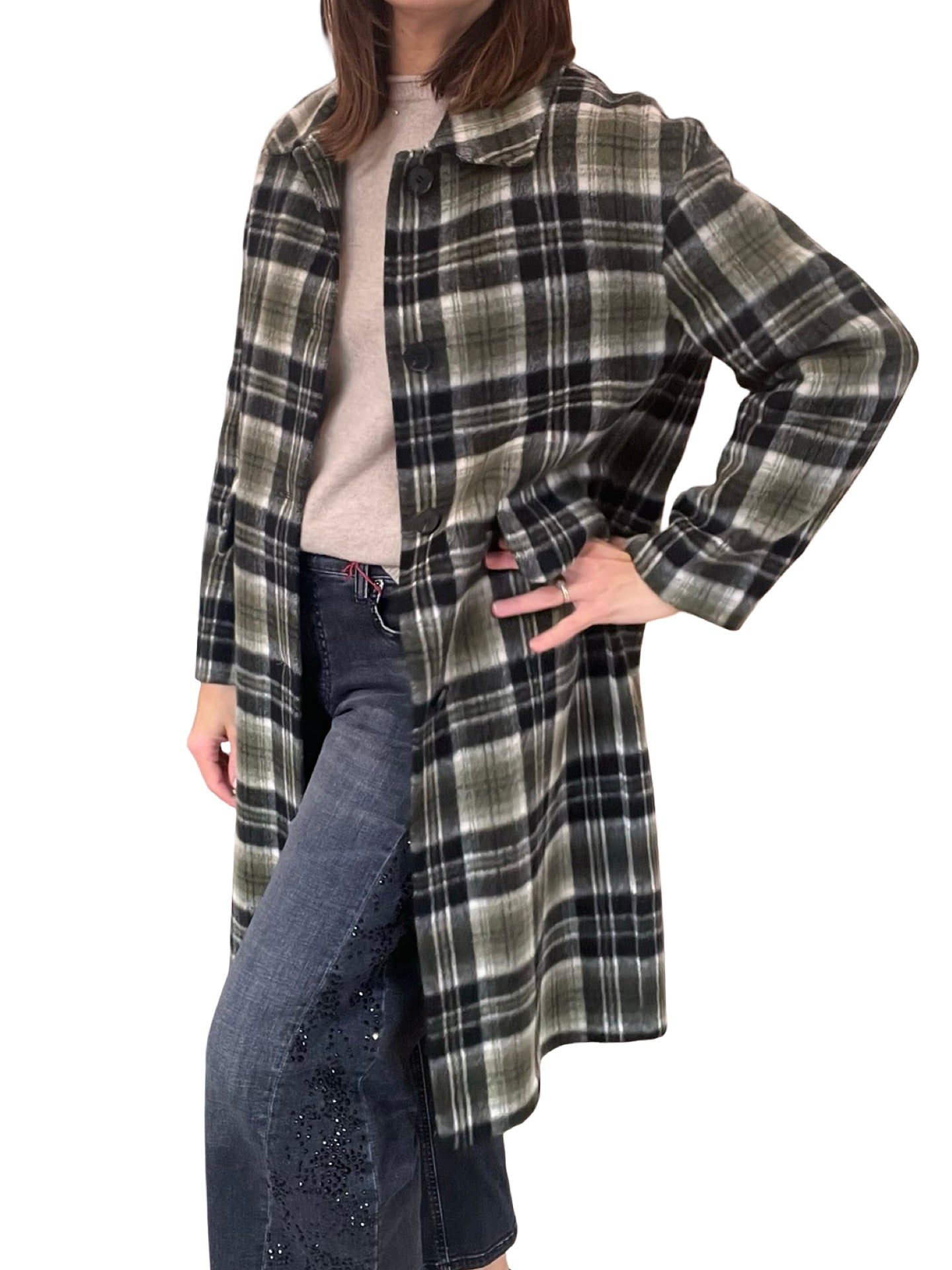 Cappotto lungo a quadri VLab