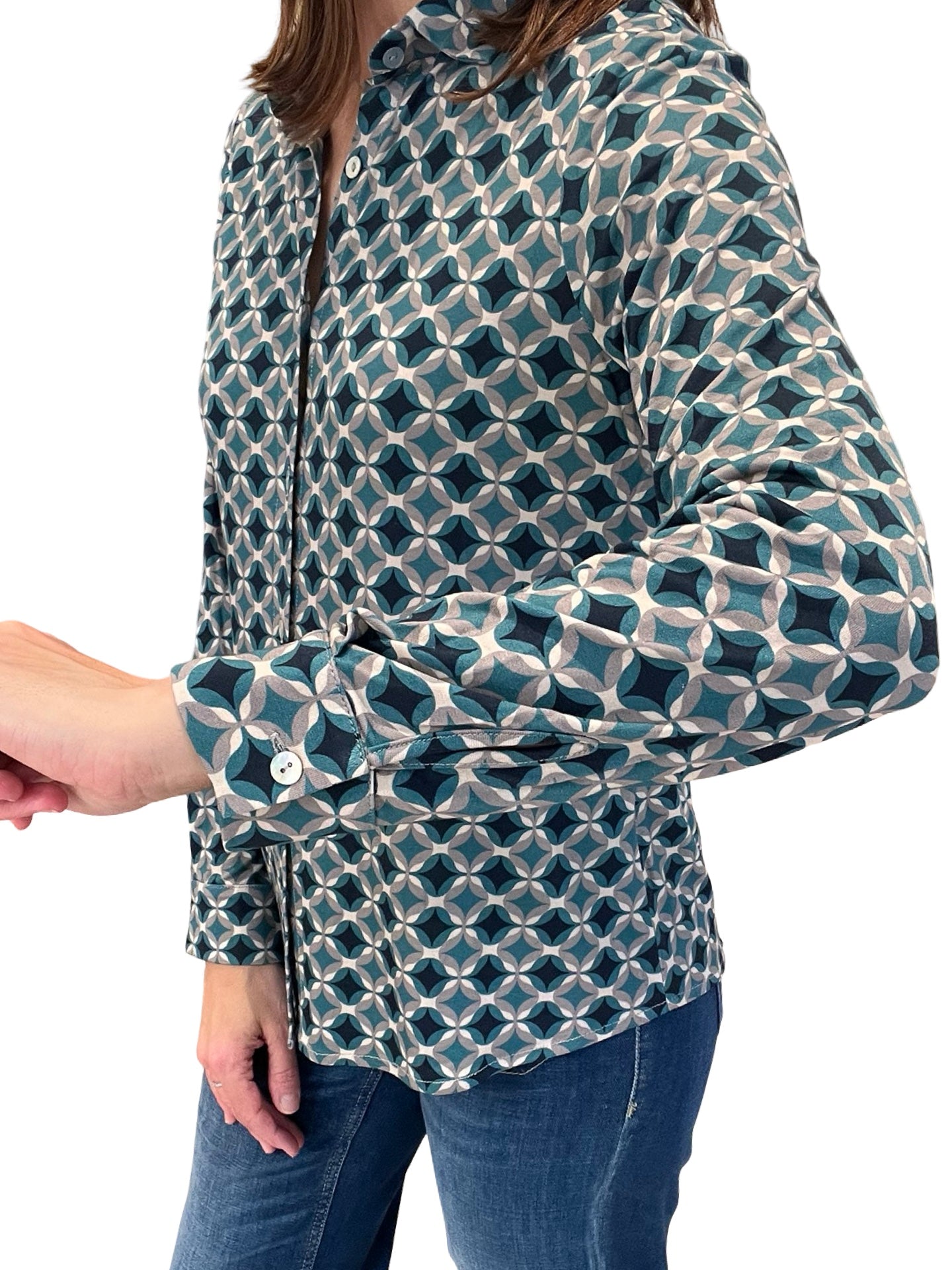 Camicia Monica Varga Petrol Diamond Point