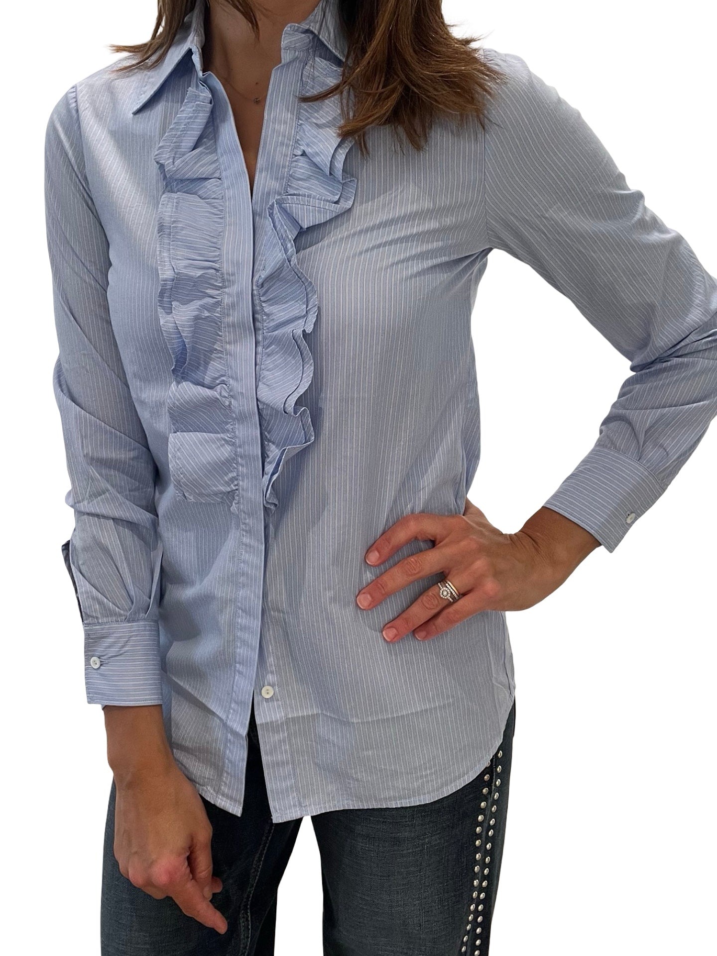 Chemise rayée à volants Diego