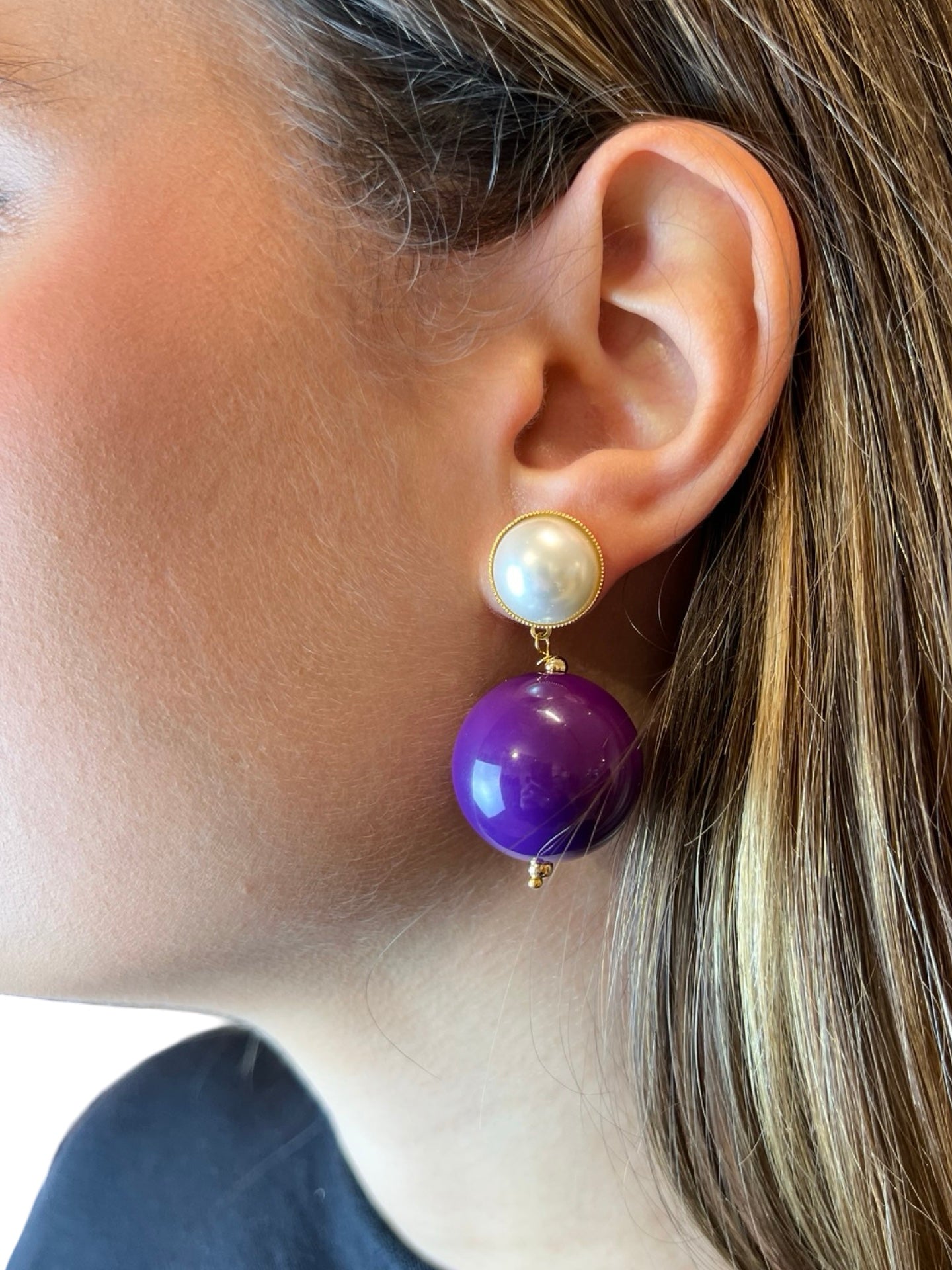 Pendientes Fabrizio Marcantelli Bola Morado P