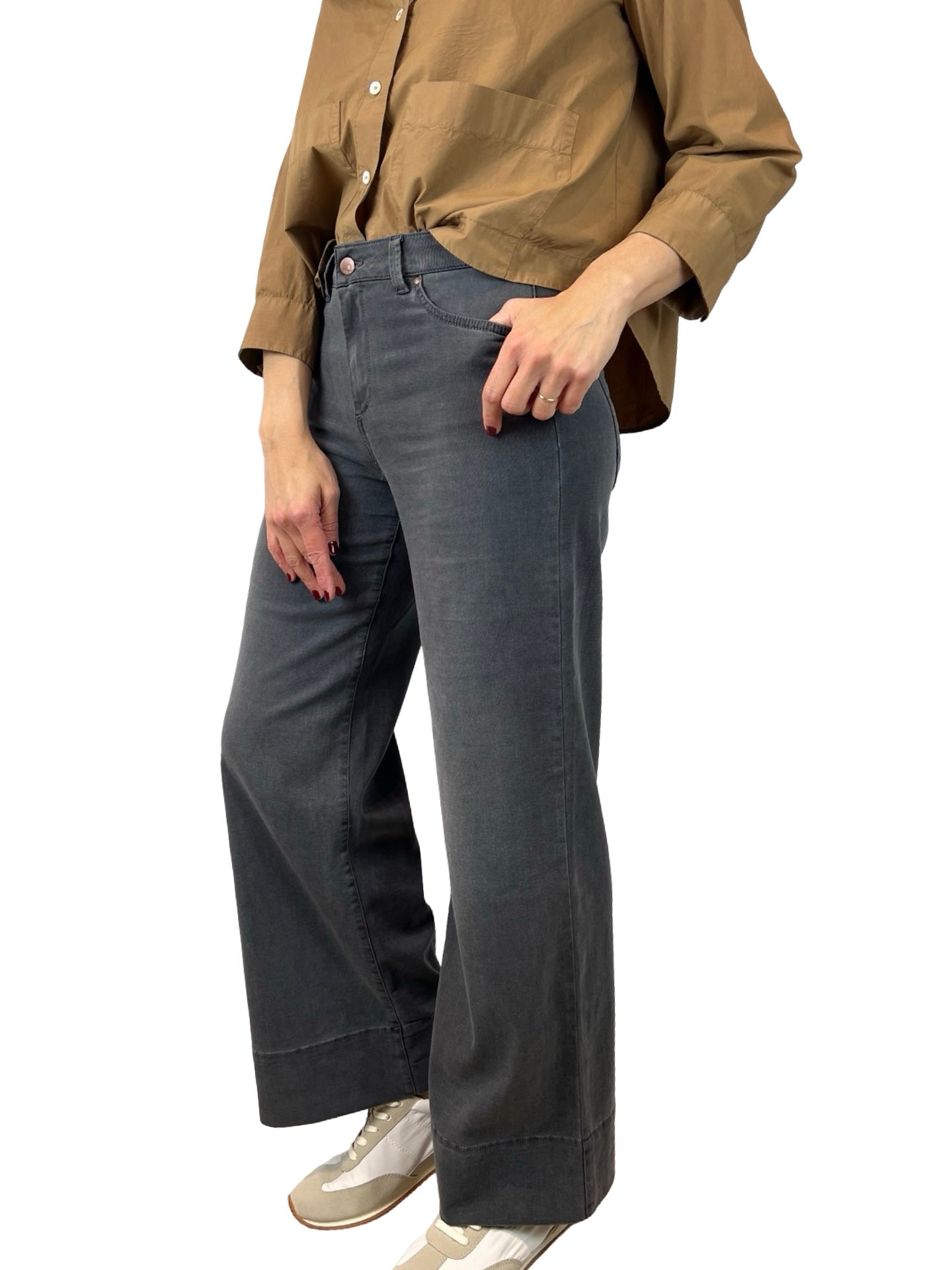 Jeans Cigala's Palazzo Crop Gris