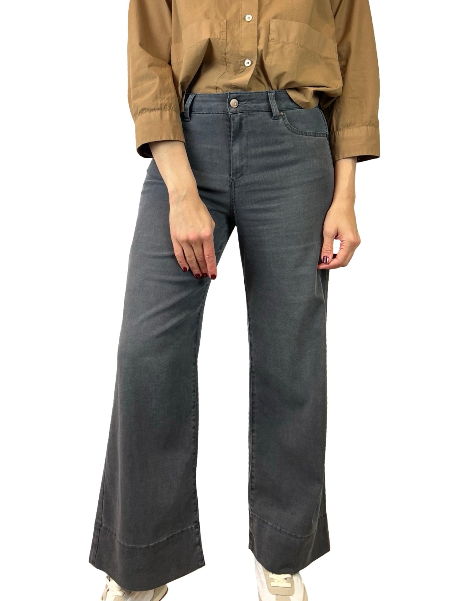 Jeans Cigala's Palazzo Crop Gris