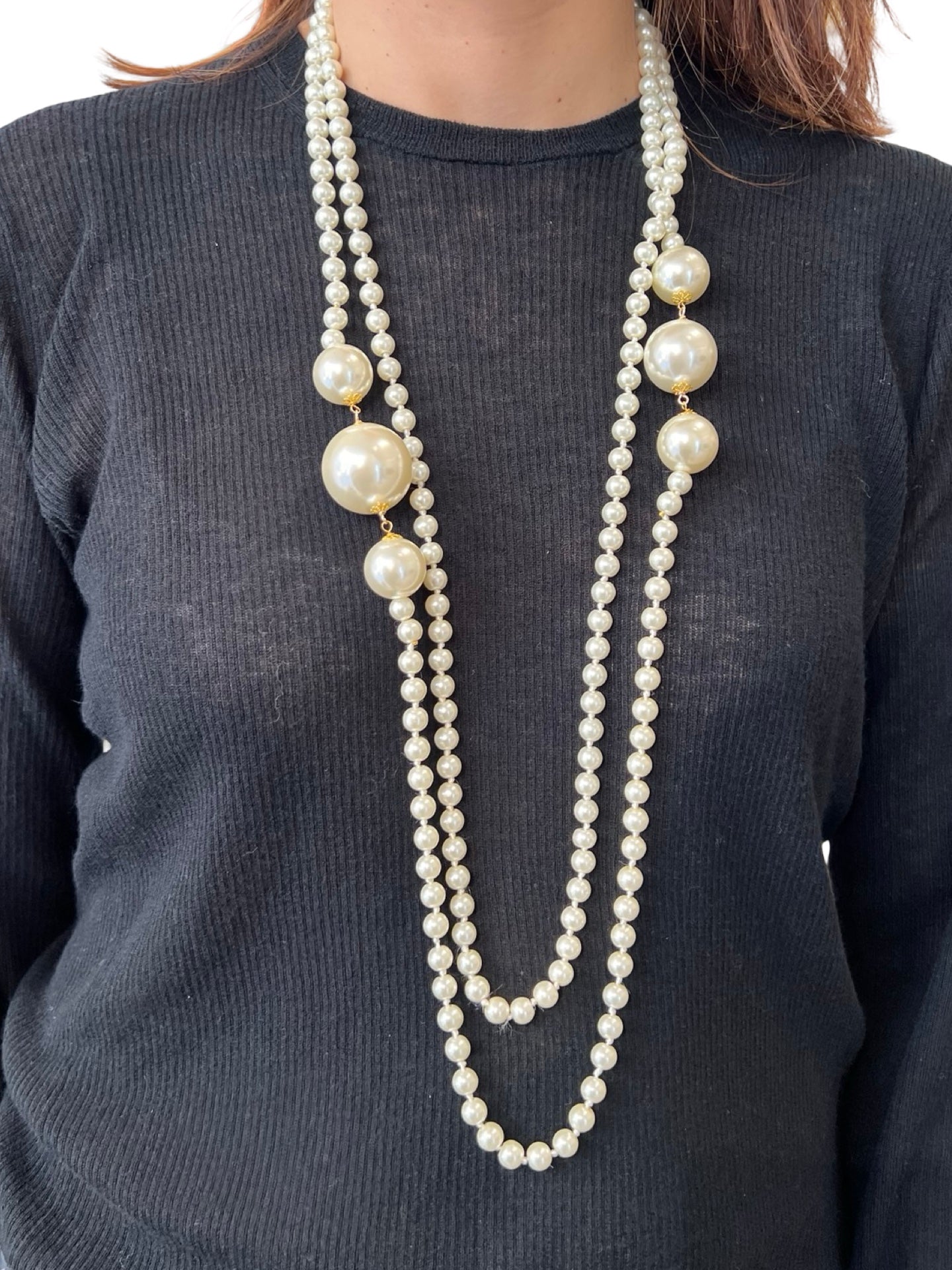 Collar Fabrizio Marcantelli Bolas Negras Corazon Dorado