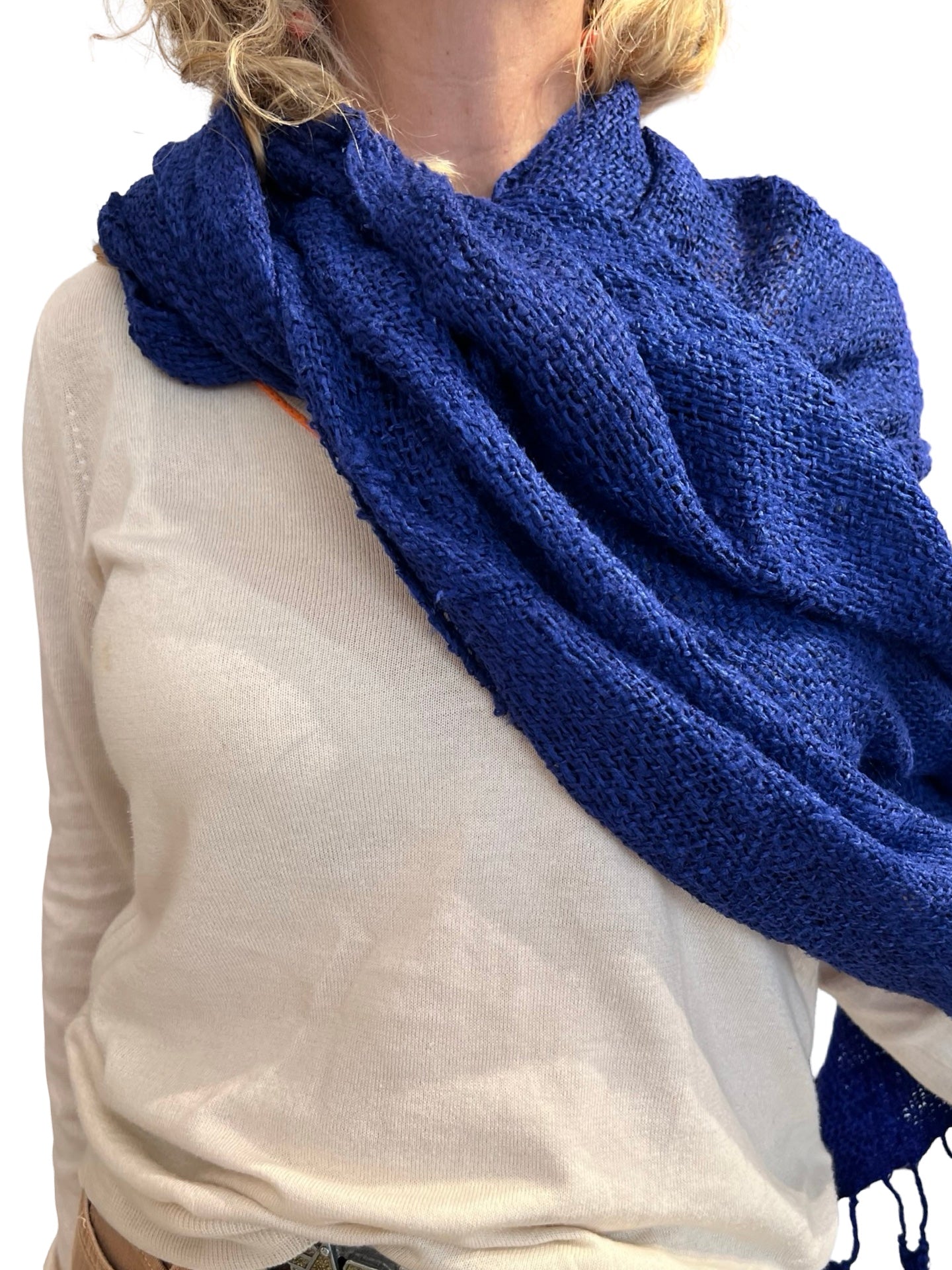 Écharpe Il Baco Da Seta Soie bleue