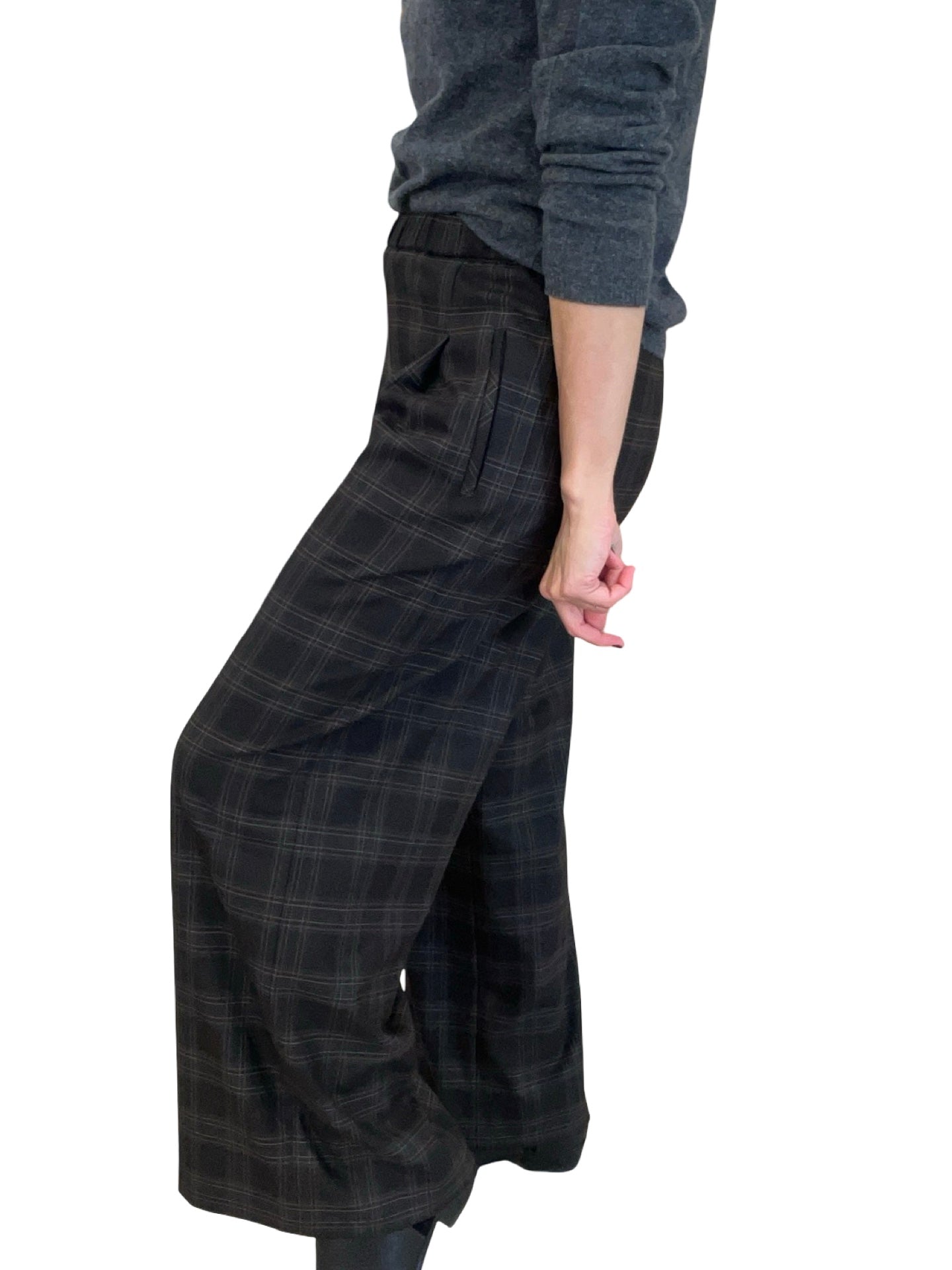 Pantalon Agoefilo Cuadros Pinza Ebano