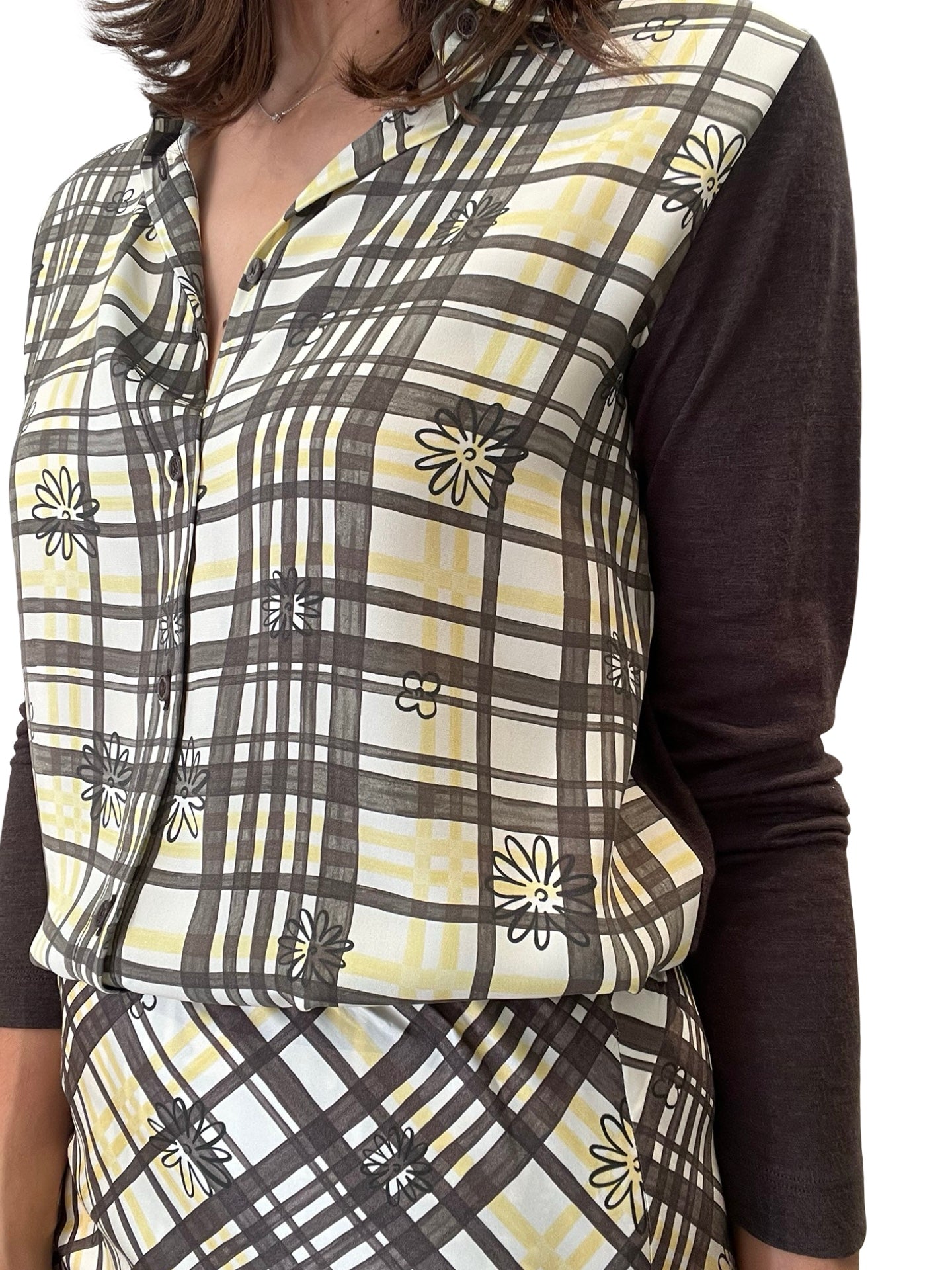 Camisa Whyci Milano Cuadros Flores