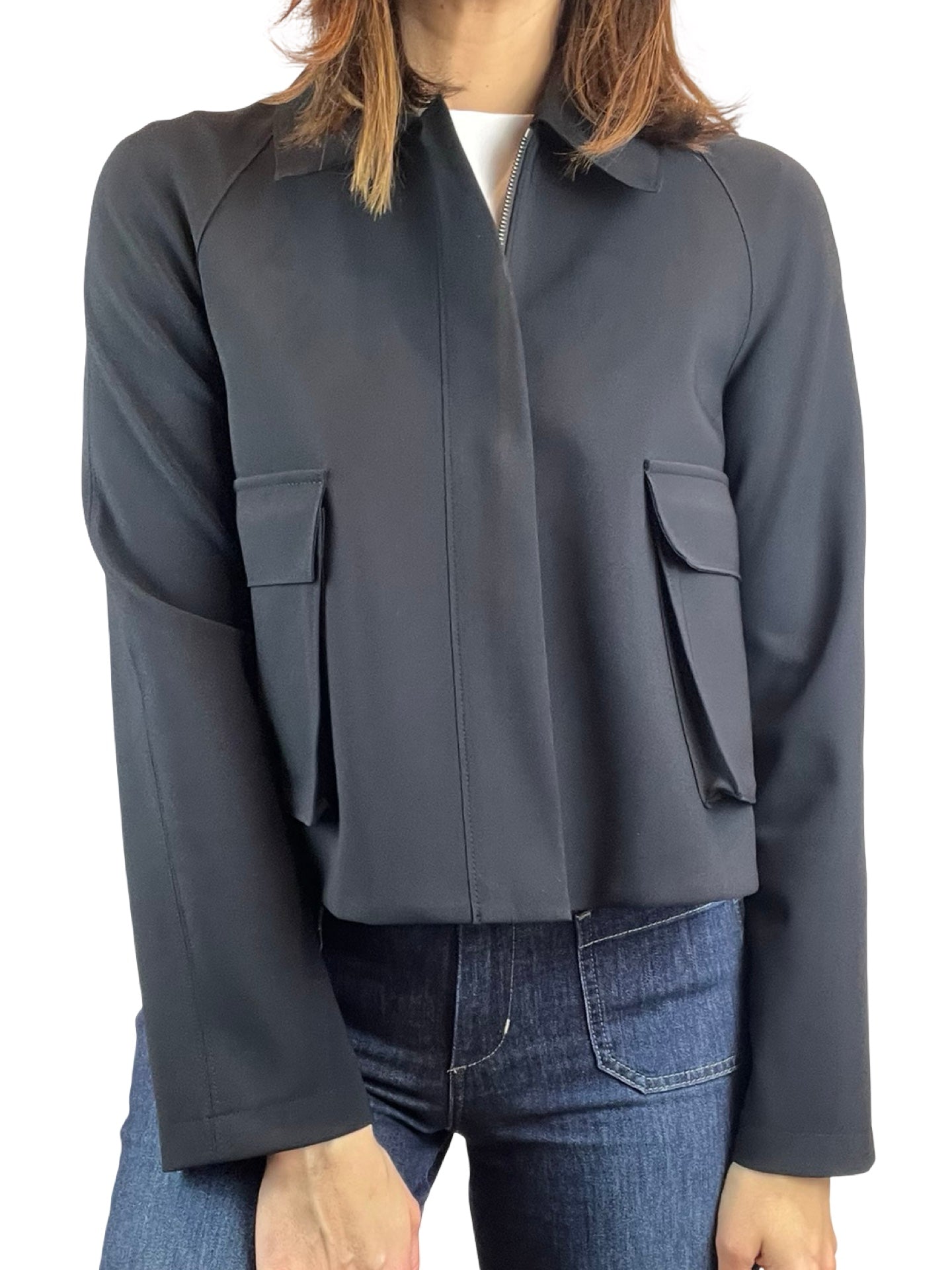 Cazadora Harris Warf London Cropped Raglan Negro