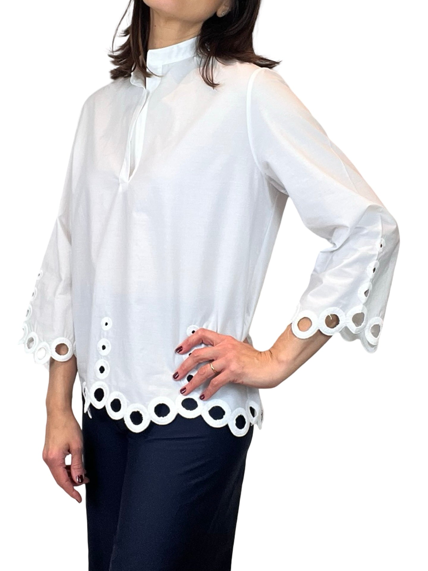 Whyci Milano Mao Openwork Blouse