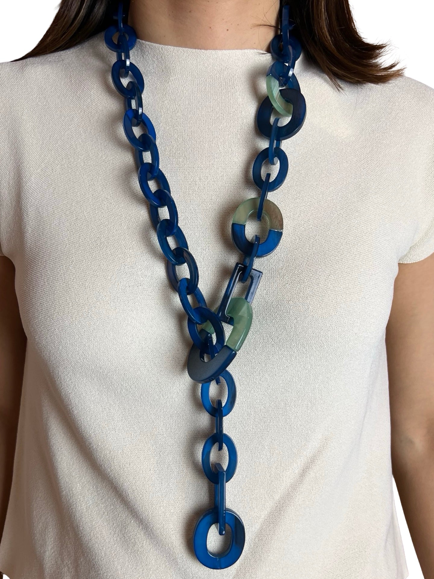 Collana Il Baco Da Seta Catene Blu
