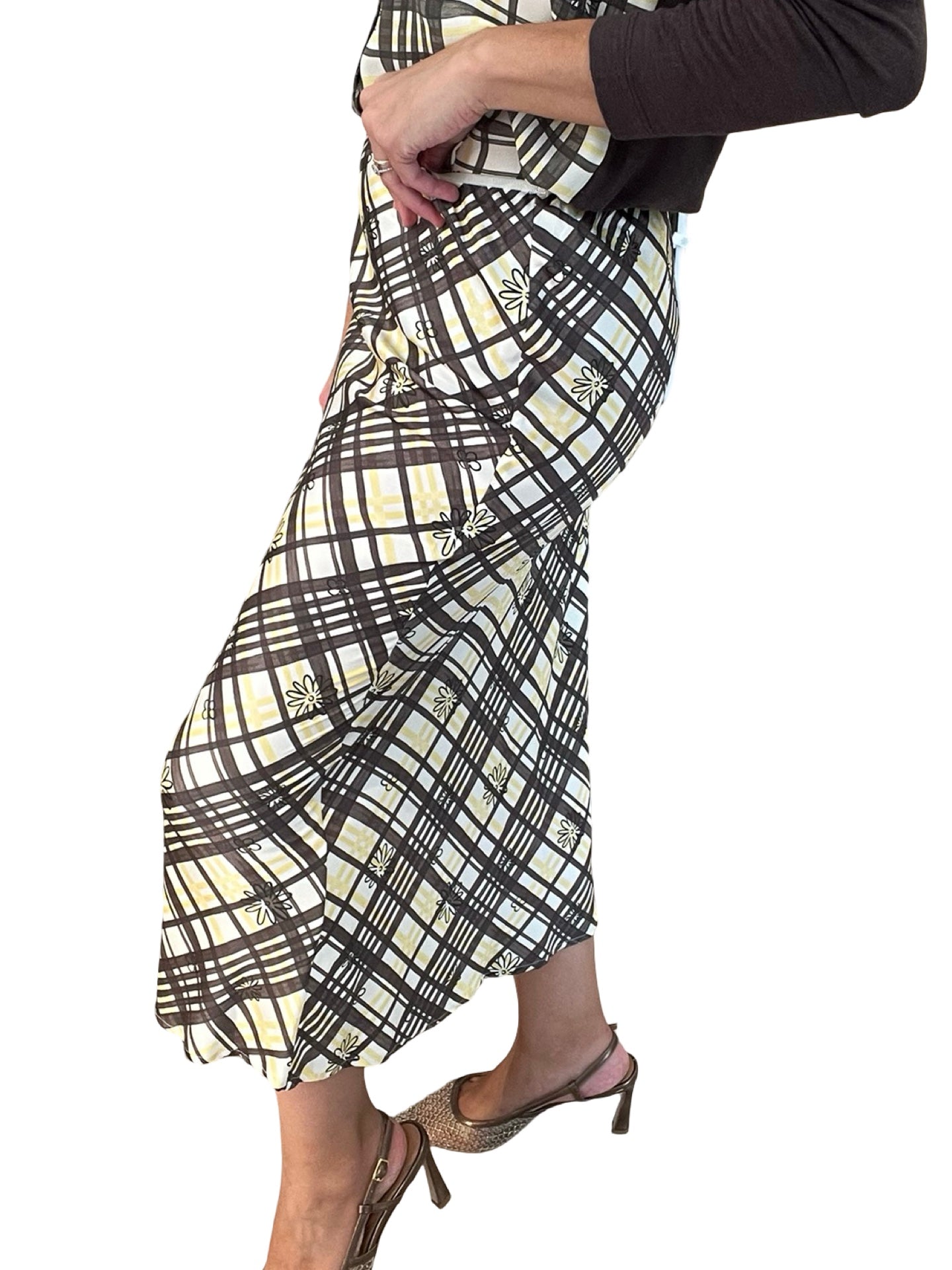 Jupe Whyci Milano à carreaux et fleurs