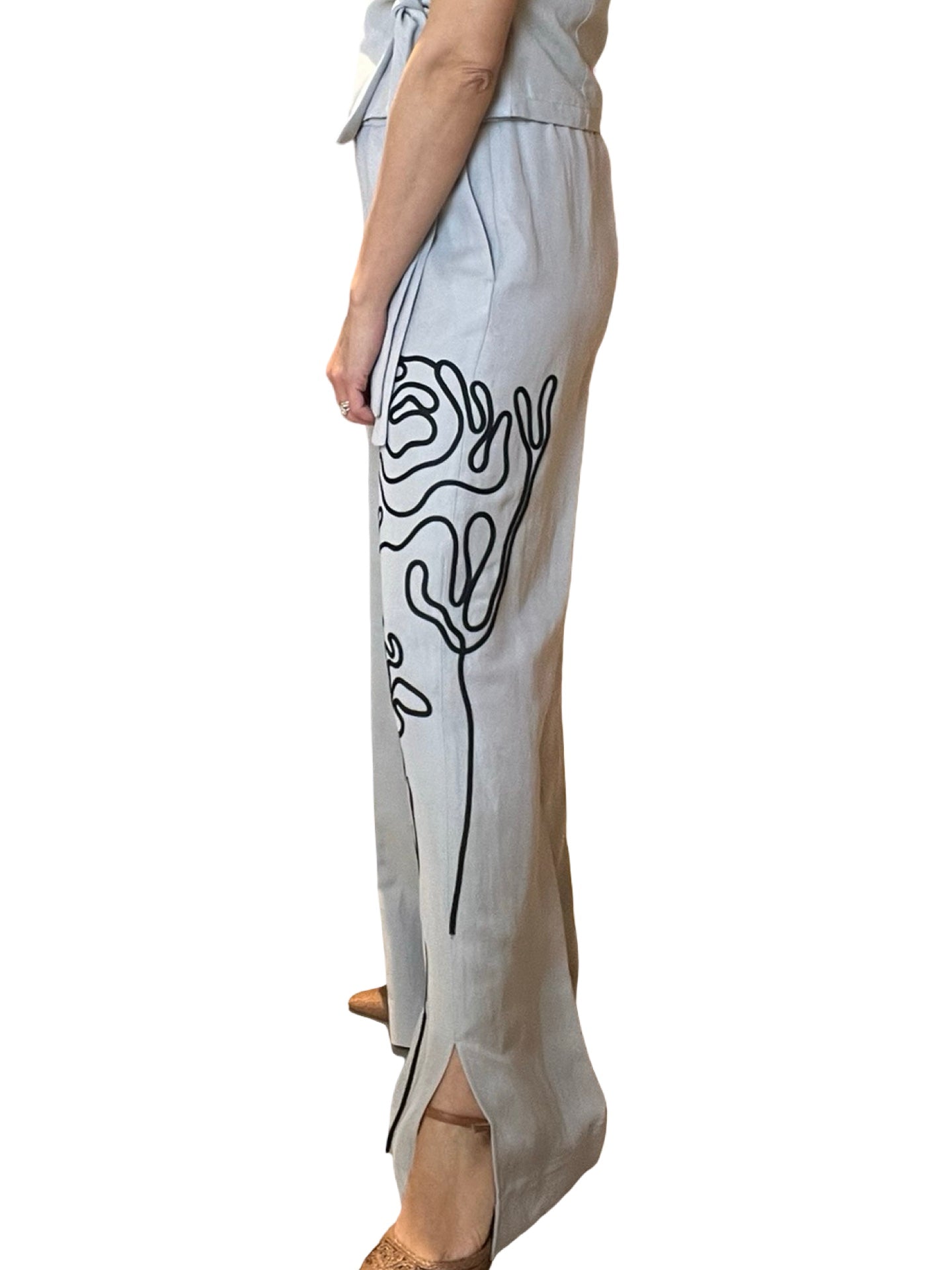 Pantalon large brodé léger Conti