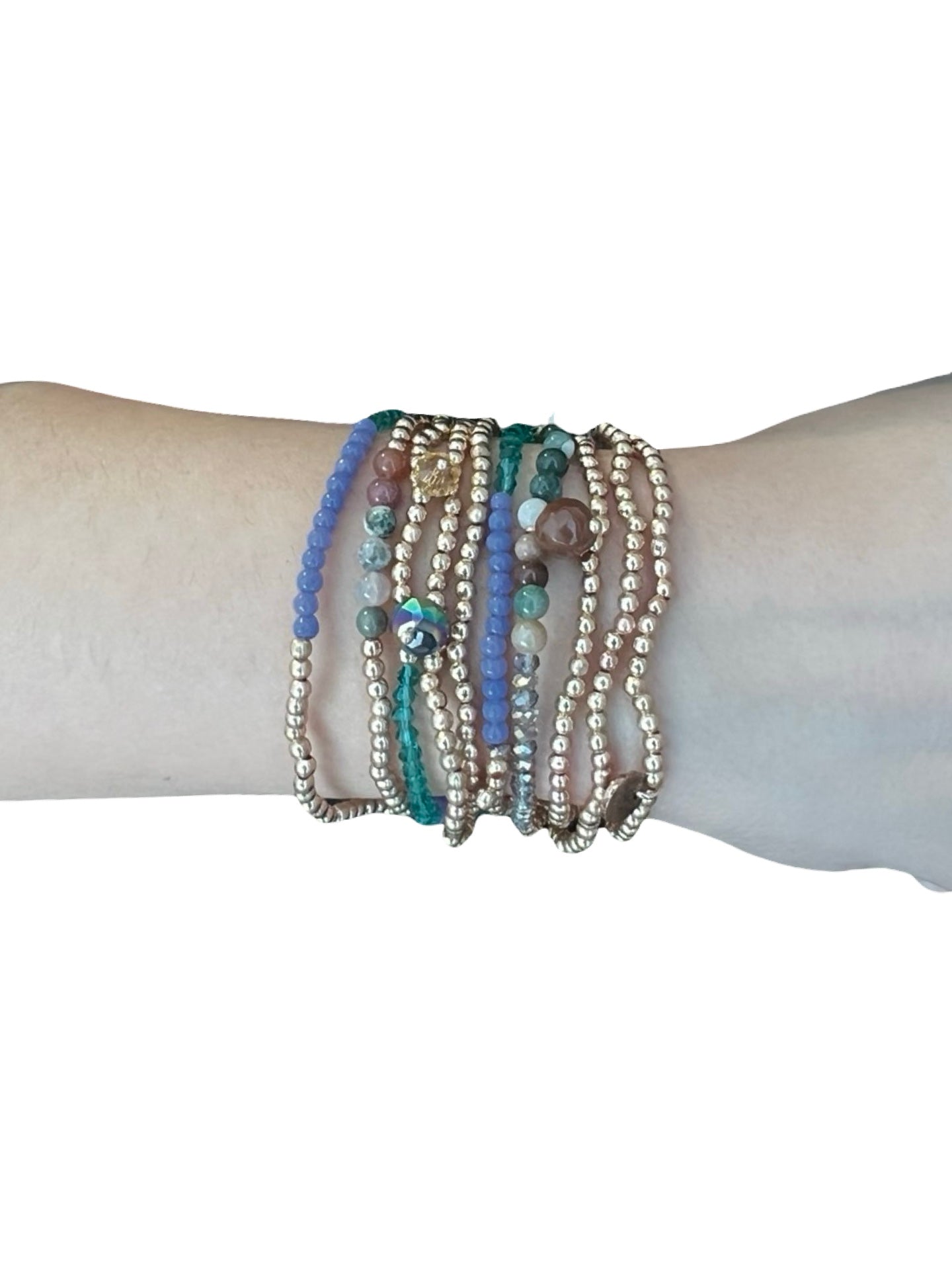 Bracelets Il Baco Da Seta Tours de boules bleues