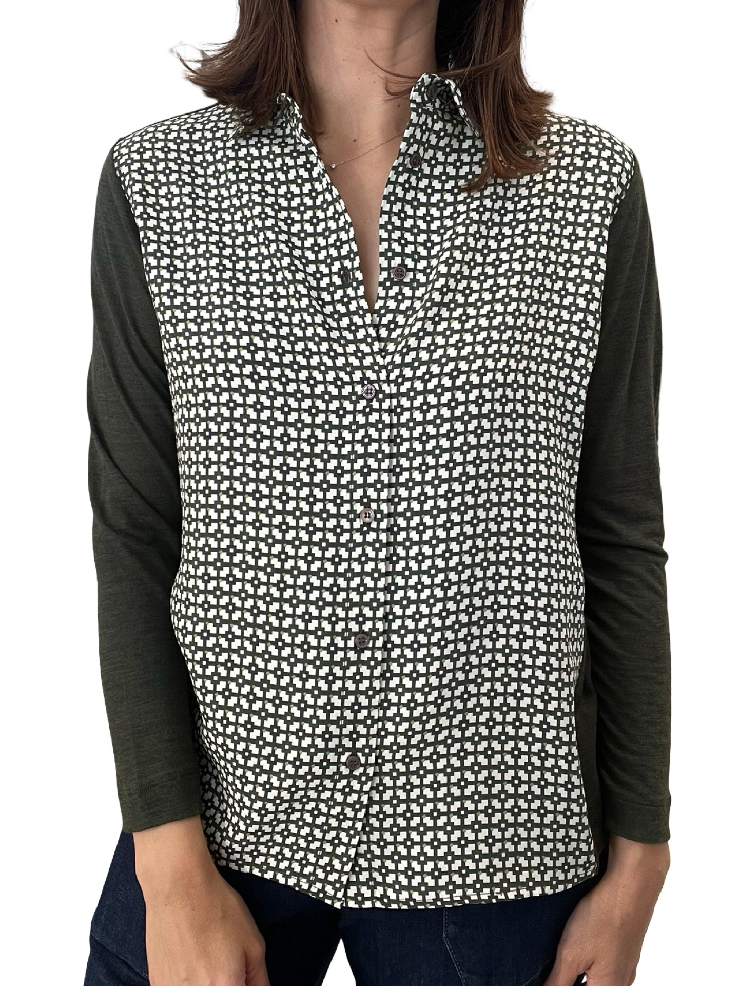 Chemise en soie et points à carreaux Whyci Milano