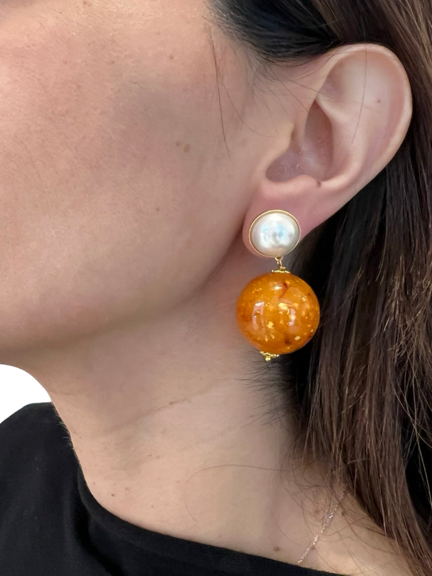 Pendientes Fabrizio Marcantelli Bola Negro