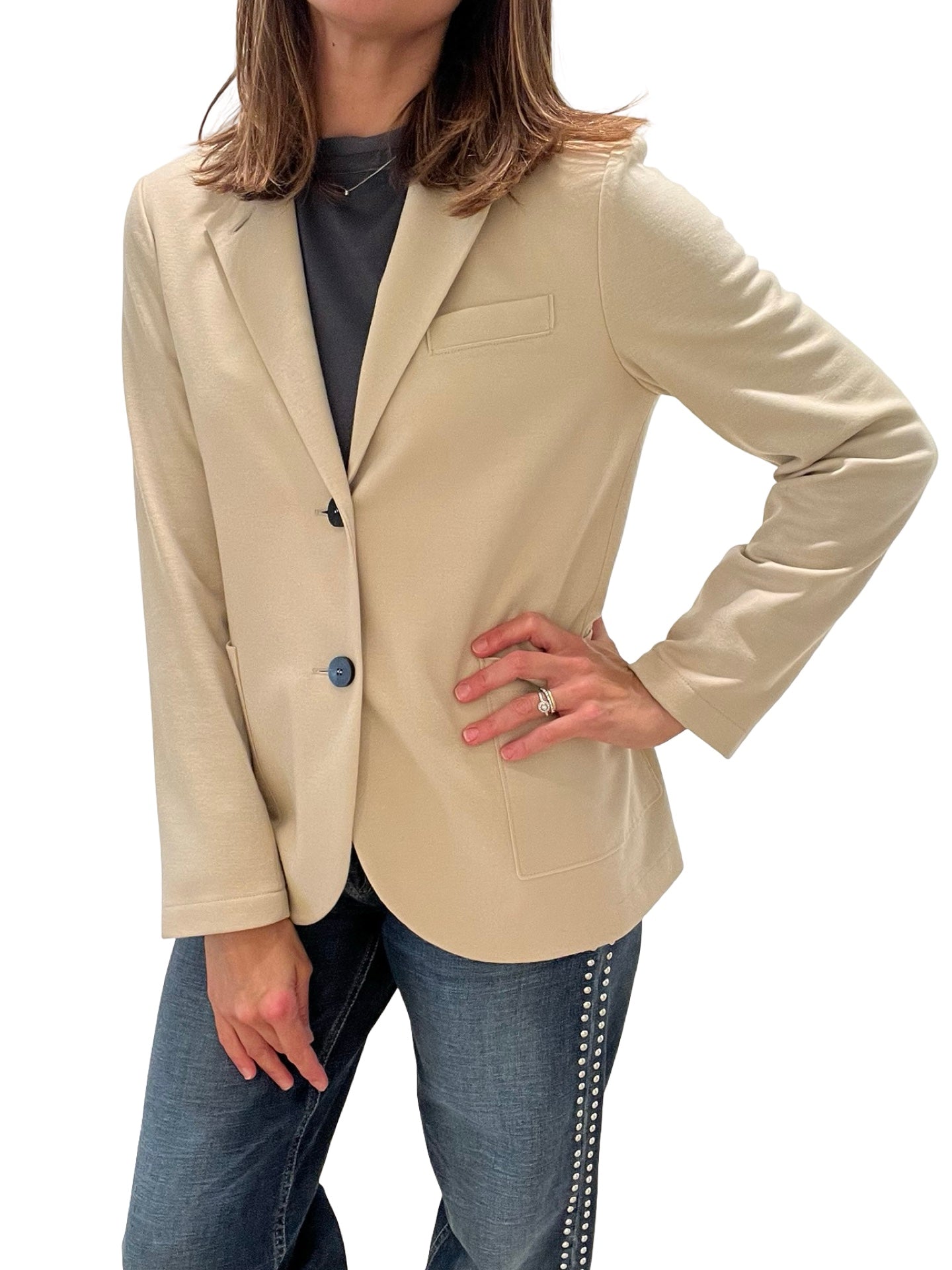 Blazer Liso Merino Harris Wharf London Beige