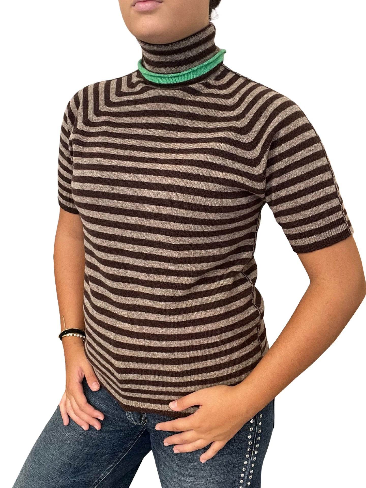 Striped Floor Jersey with Cisme Neck